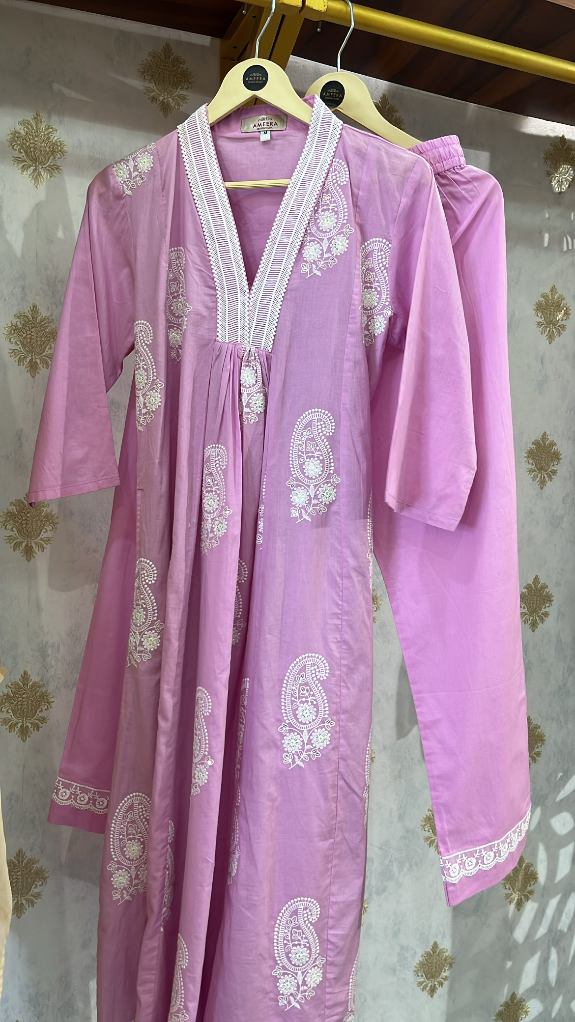 Lavendar Paisley Kurta Set