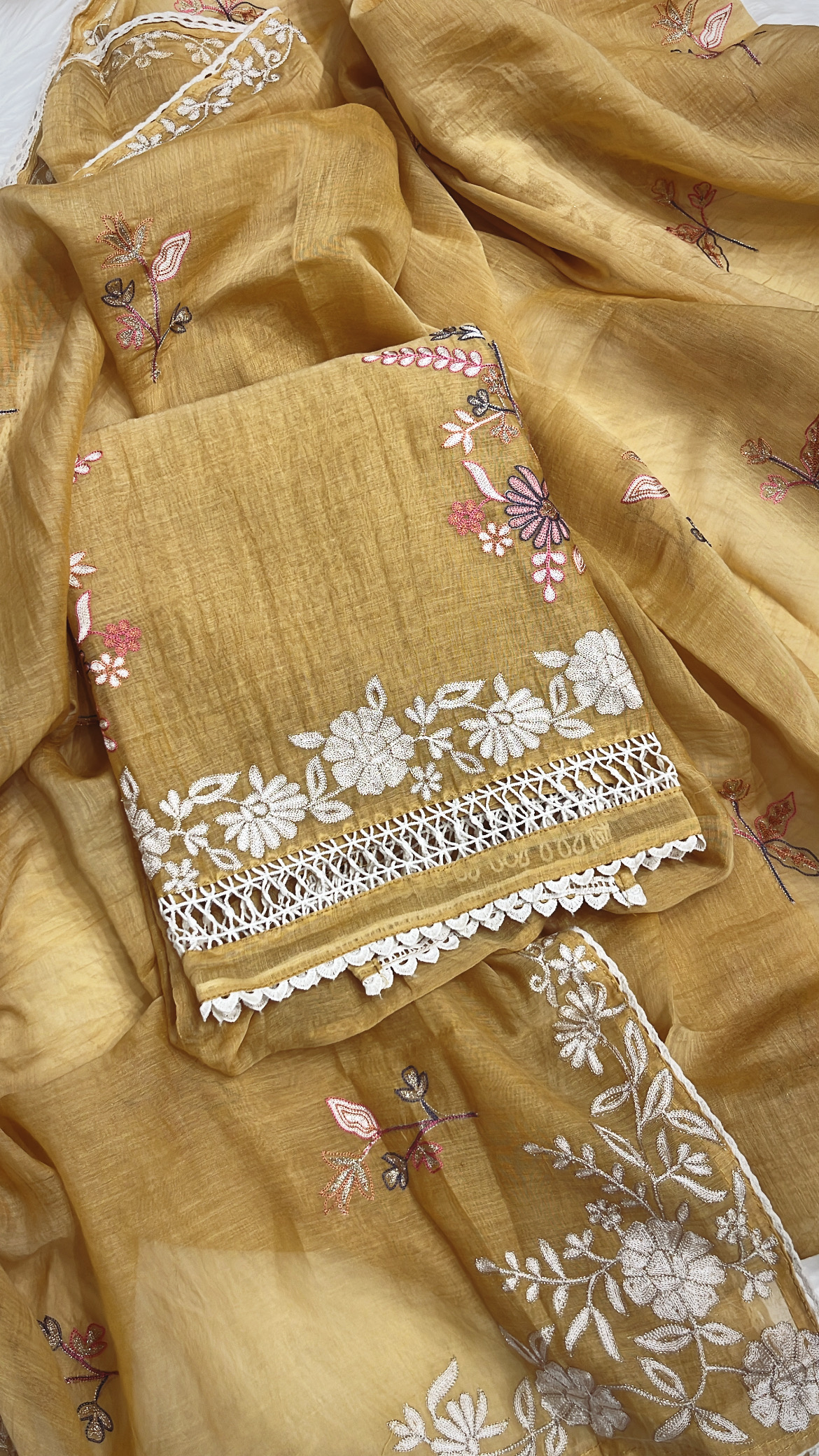 Mustard Yellow Pure Mul Cotton Suit