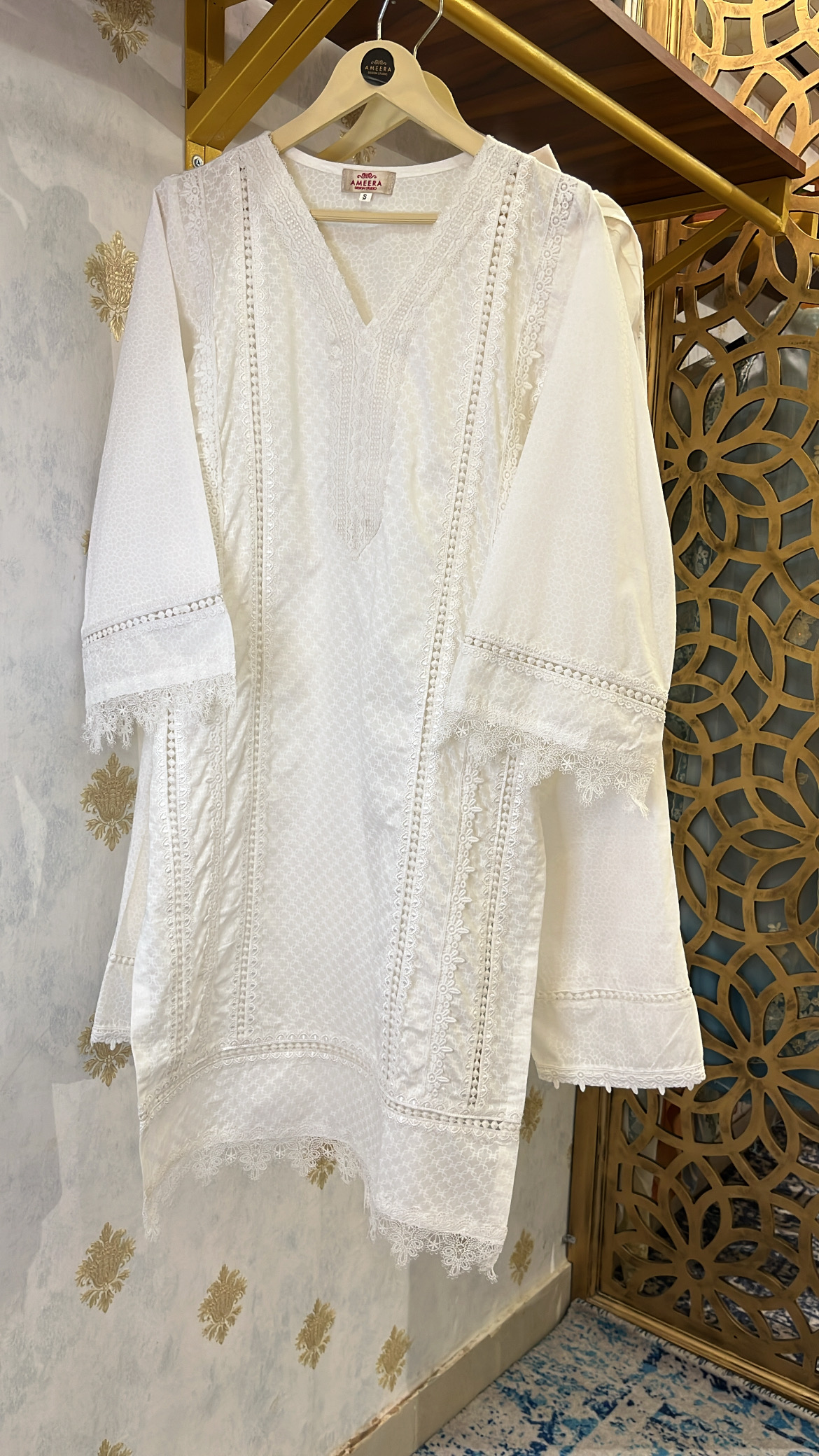 White Lacey Kurta Set