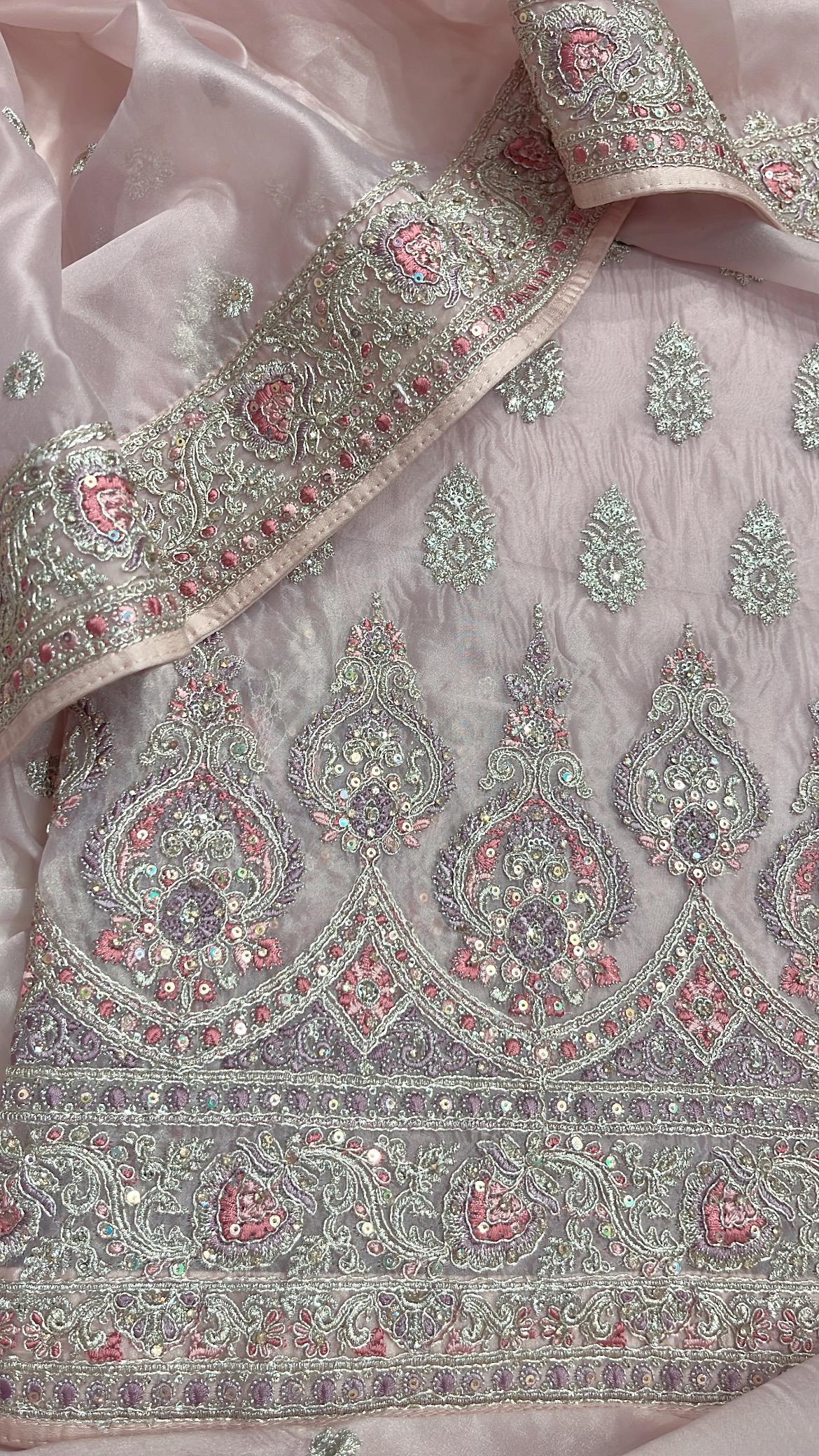 Soft Silk Tissue Suit with Dori work