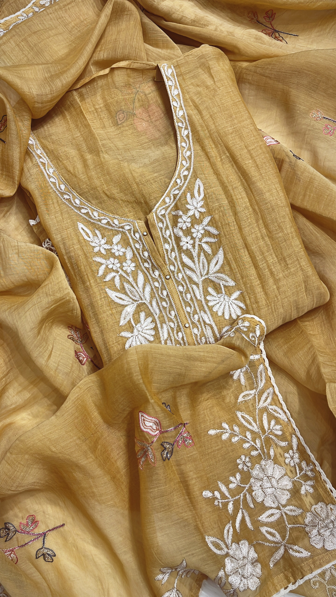 Mustard Yellow Pure Mul Cotton Suit