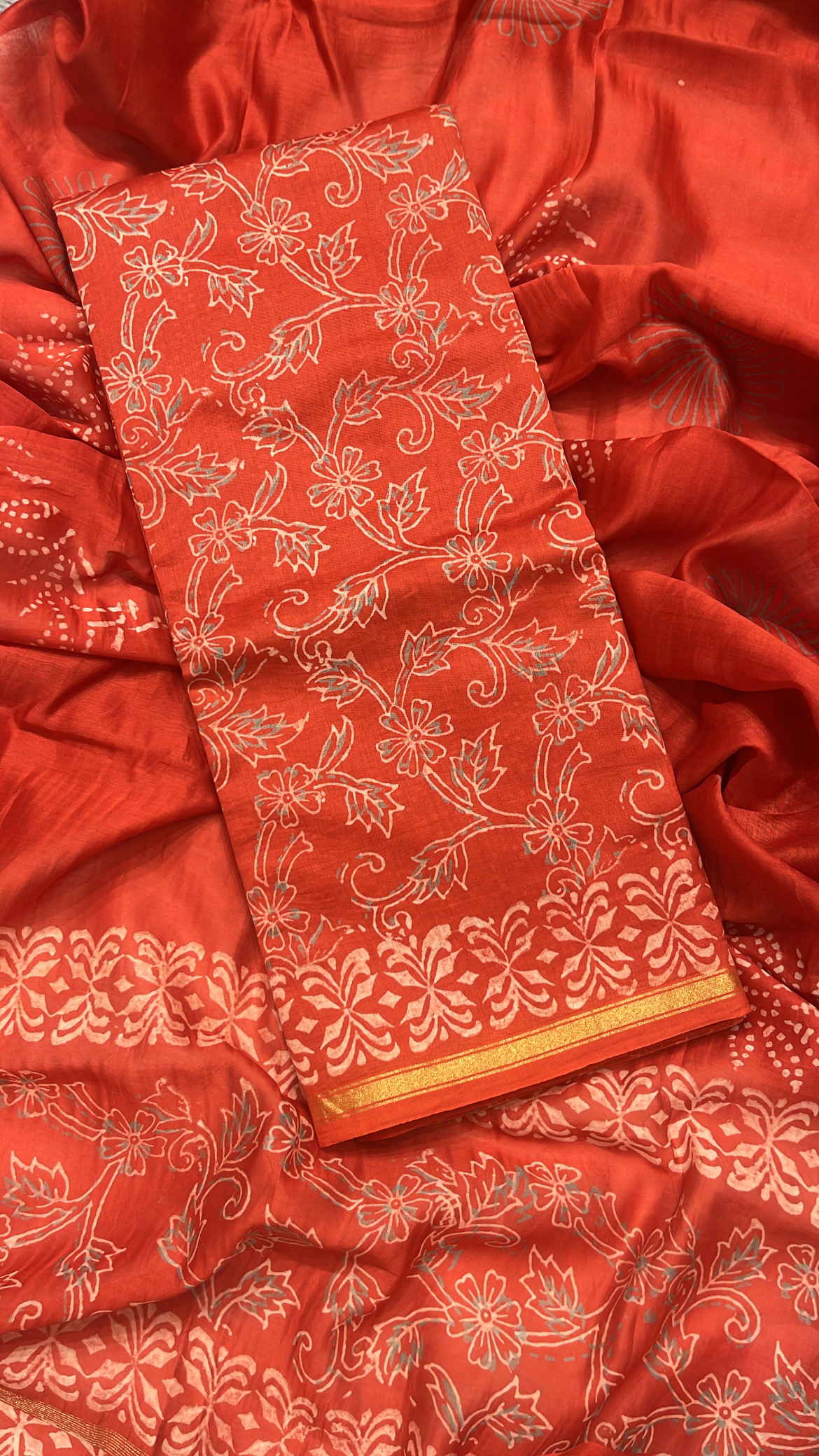 Red Maheshwari Silk Suit