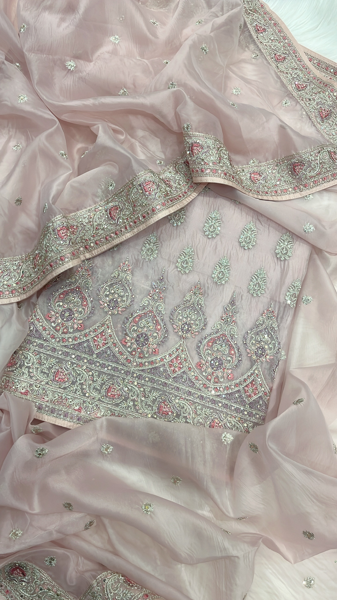 Soft Silk Tissue Suit with Dori work