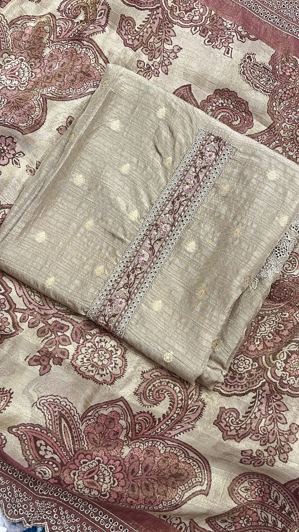 Self Banarsi Mouse Crush Tissue Suit