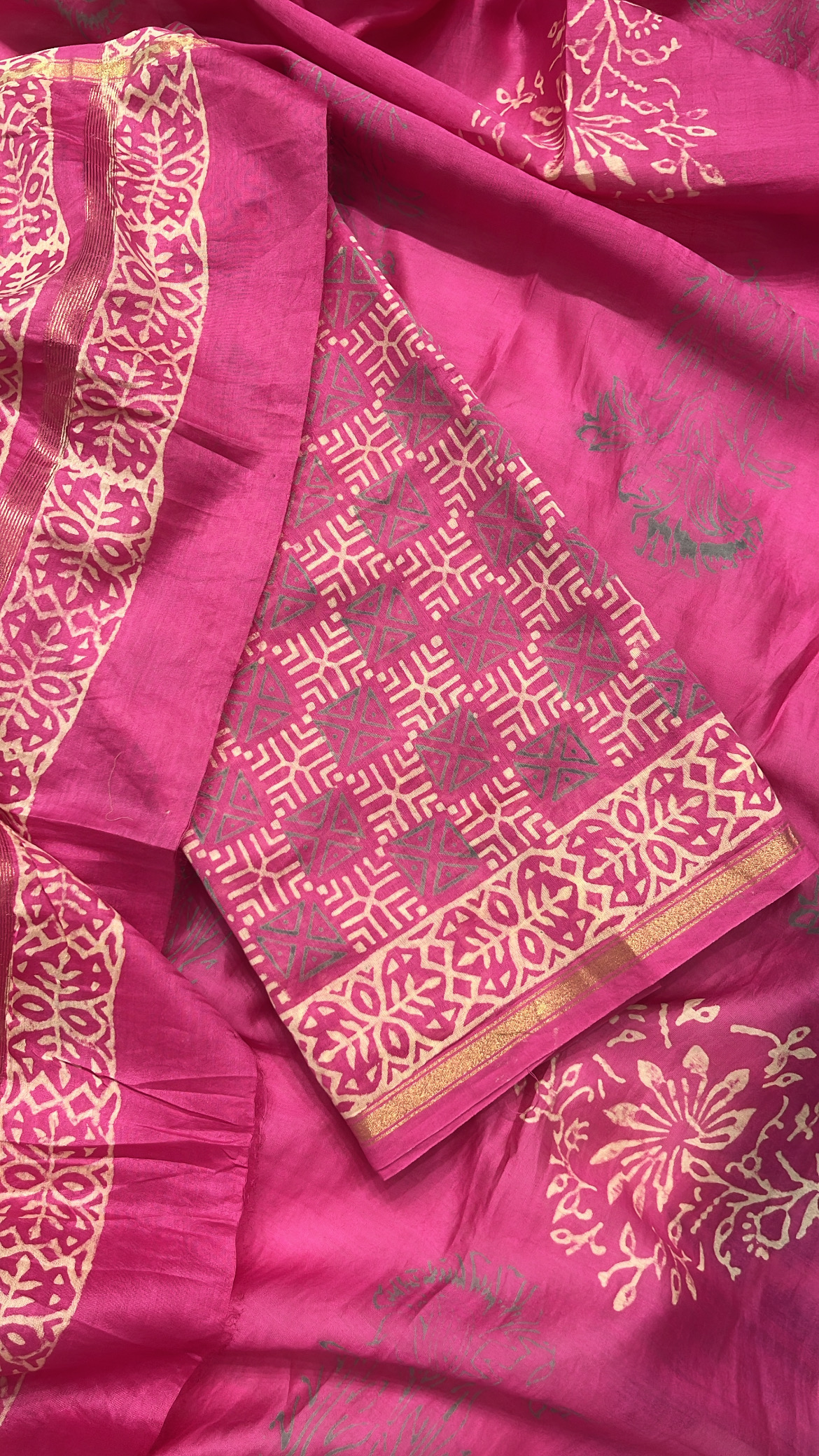 Pink Maheshwari Silk Suit
