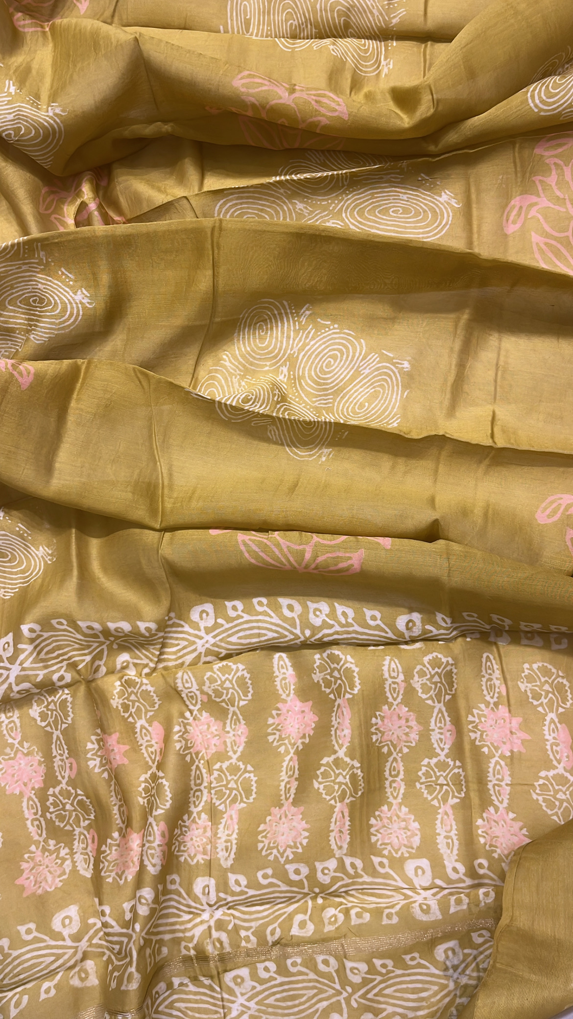 Lime Green Maheshwari Silk Suit