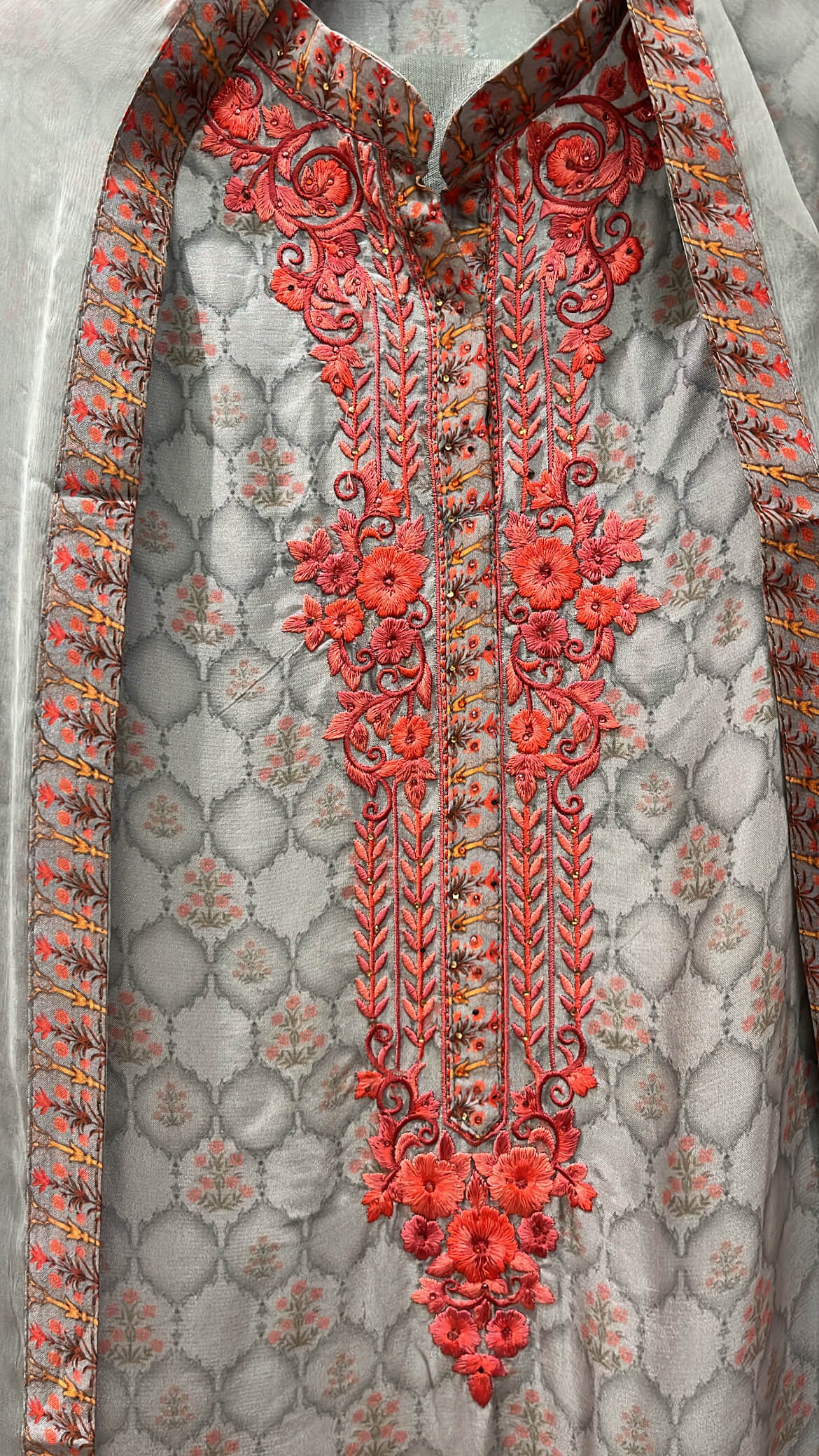 Gul Ahmed Inspired Printed Silk Suit