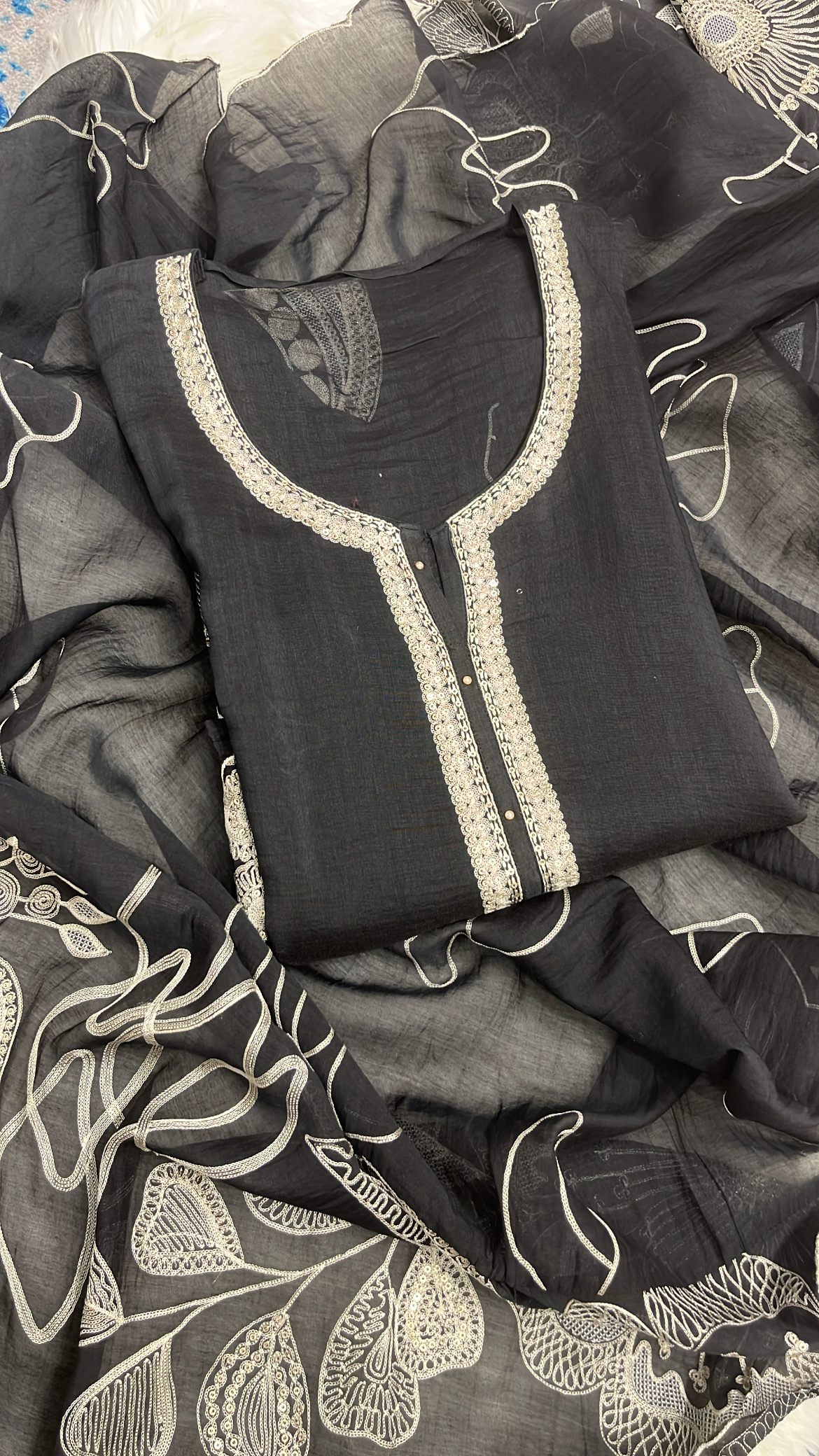 Abu Jani inspired Black Embroidered Suit