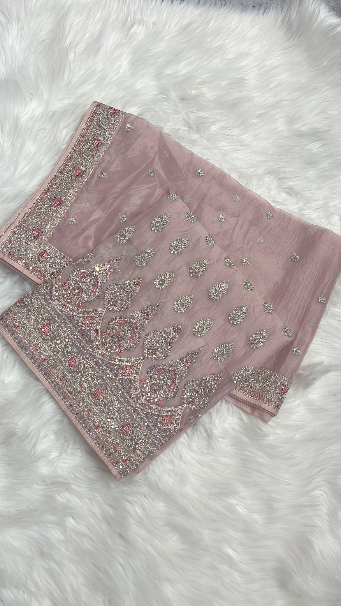 Soft Silk Tissue Suit with Dori work