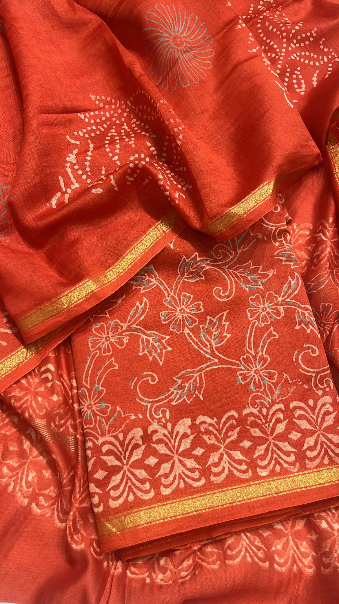 Red Maheshwari Silk Suit
