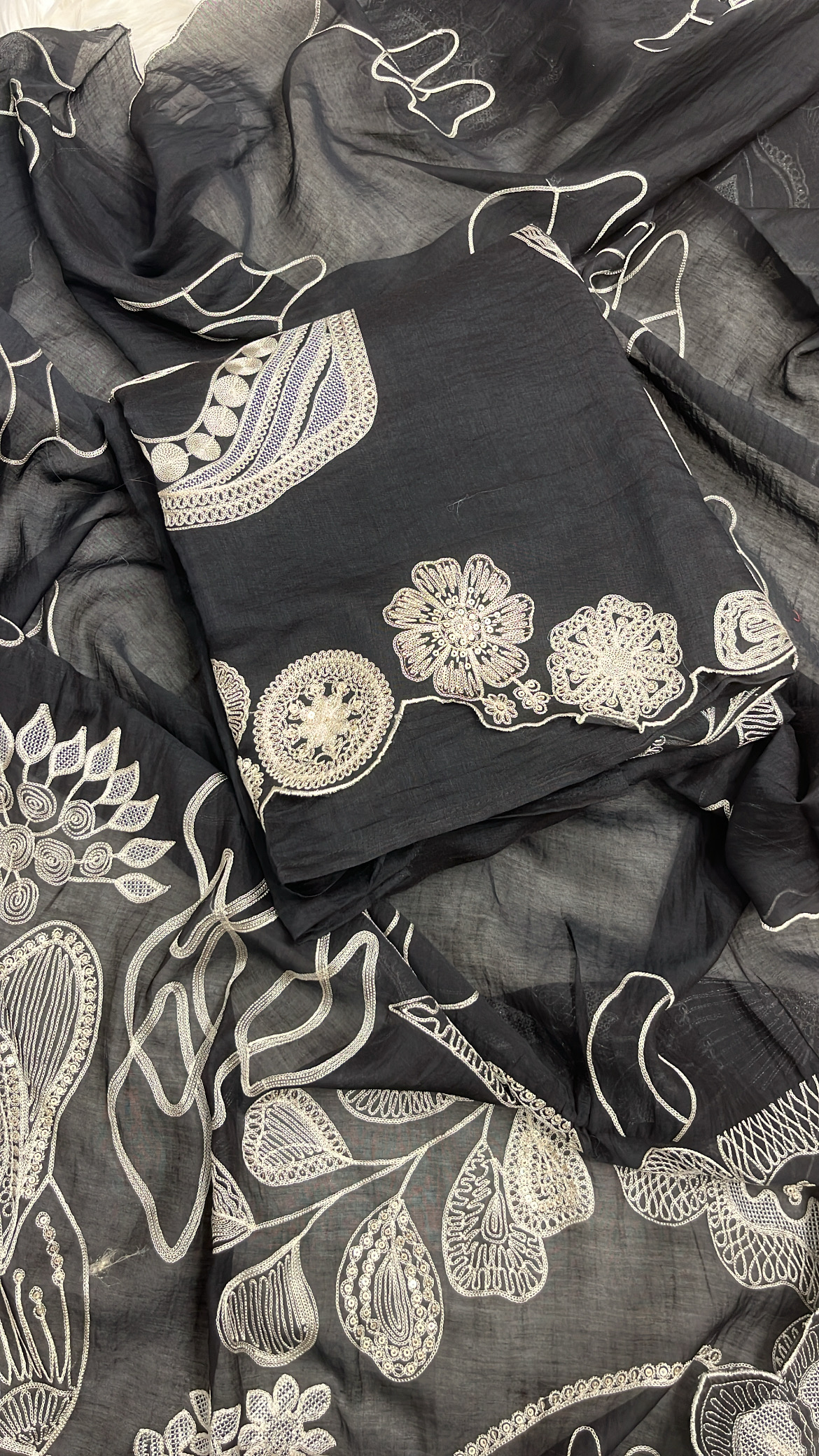 Abu Jani inspired Black Embroidered Suit