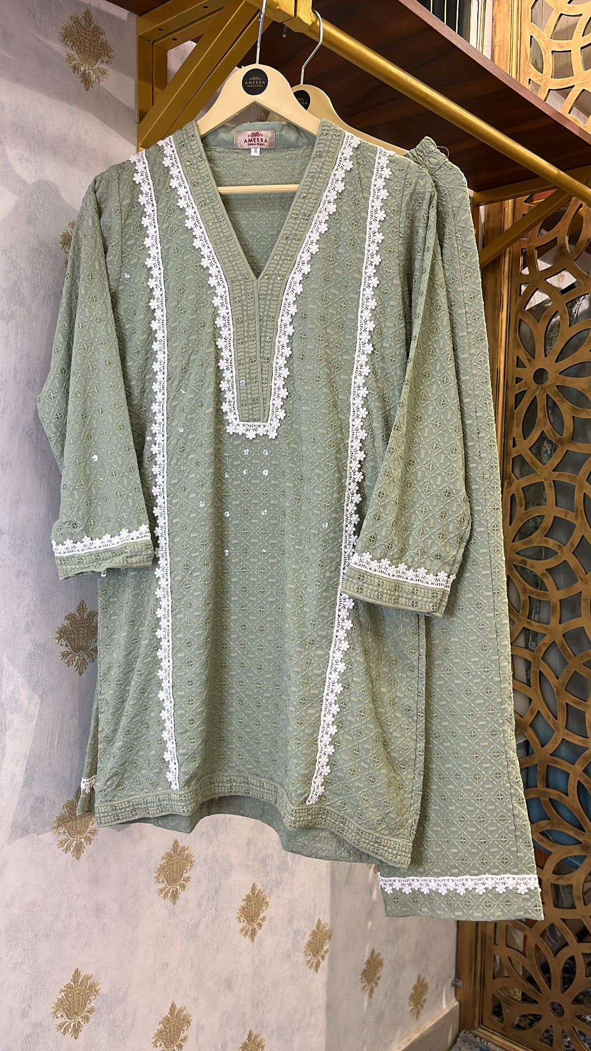 Sage Green Lacey Co-ord Set