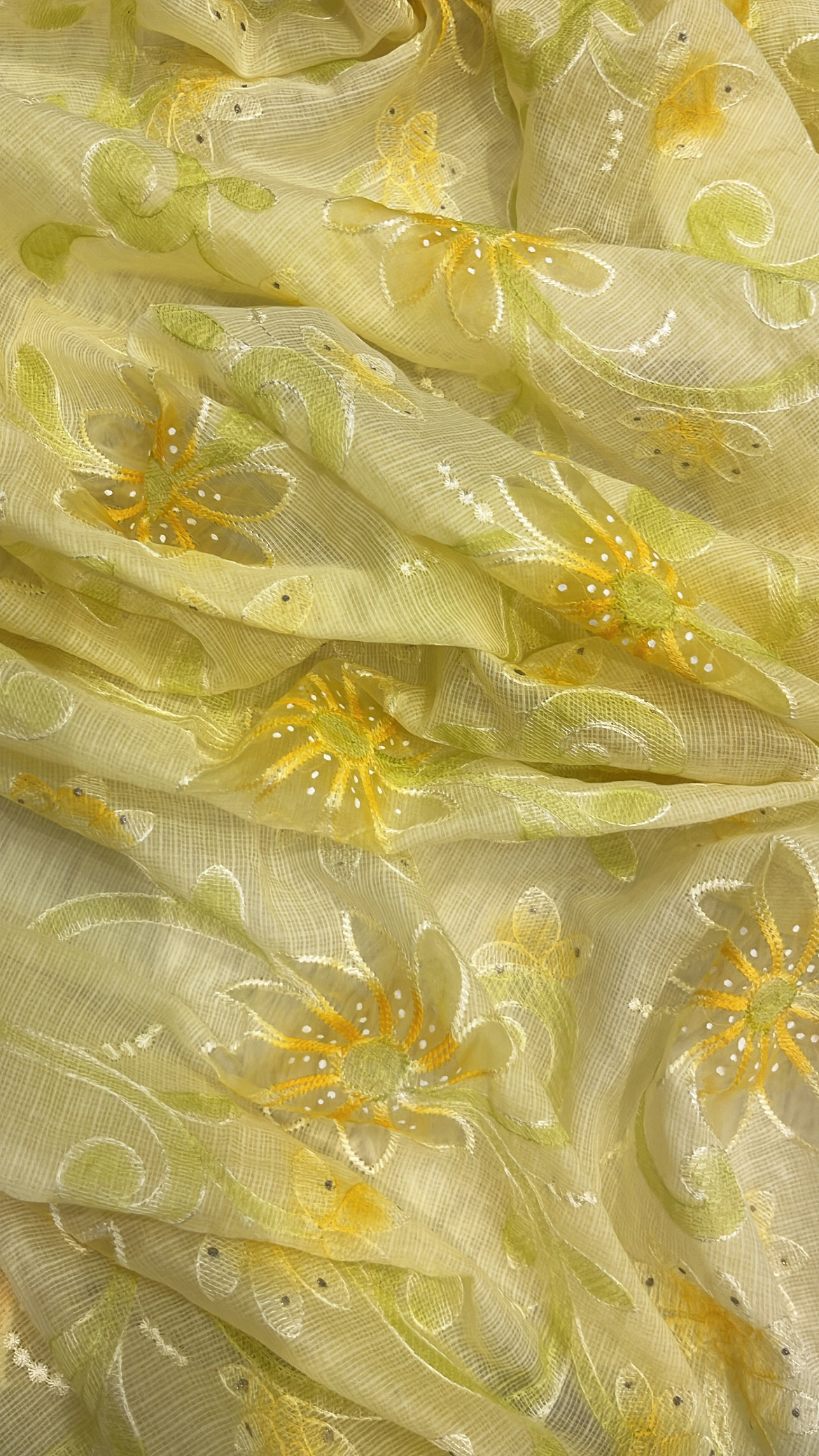 Sunshine Yellow Embroidered Cotton Suit