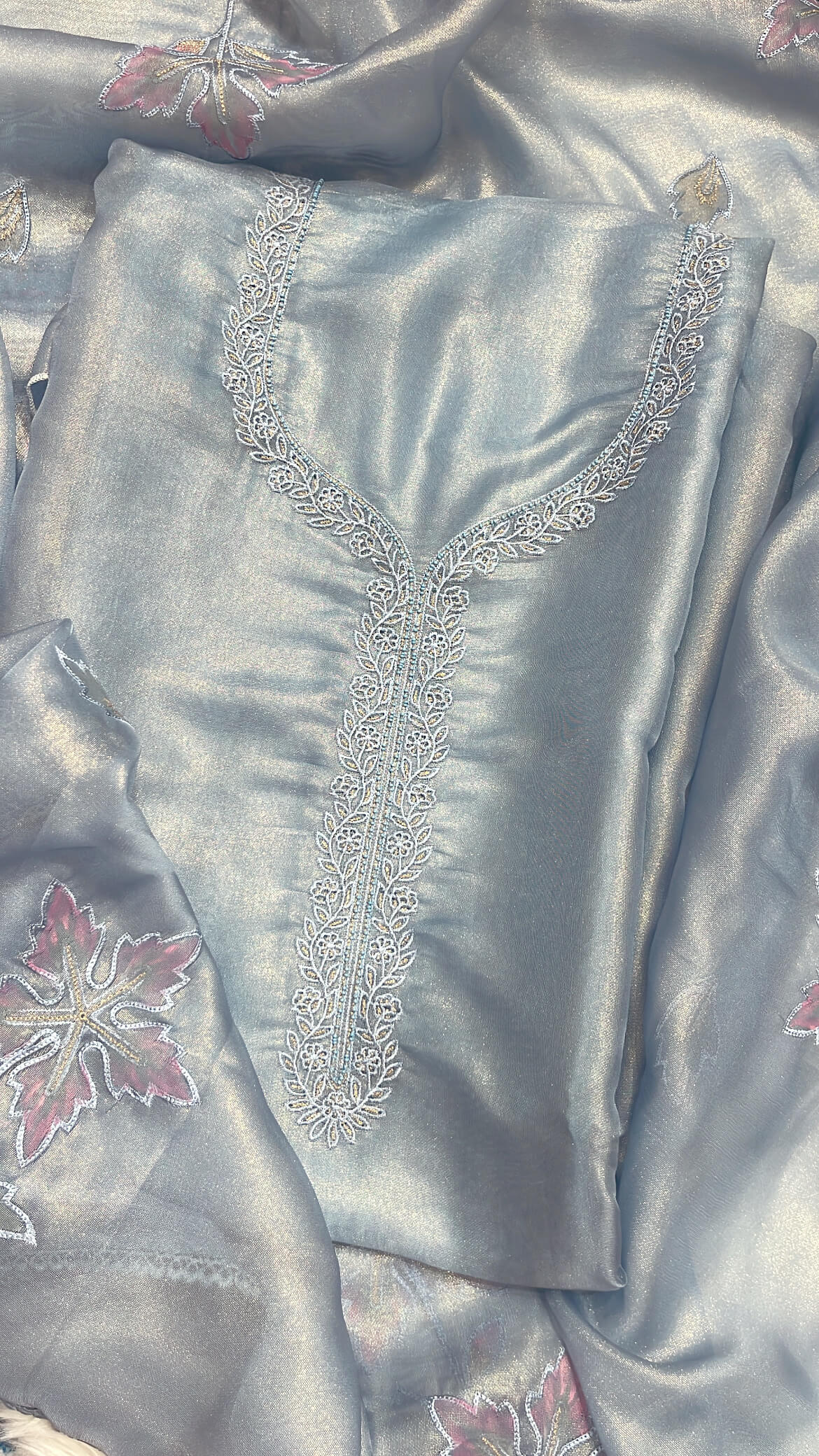 Greyish Blue Tissue Suit