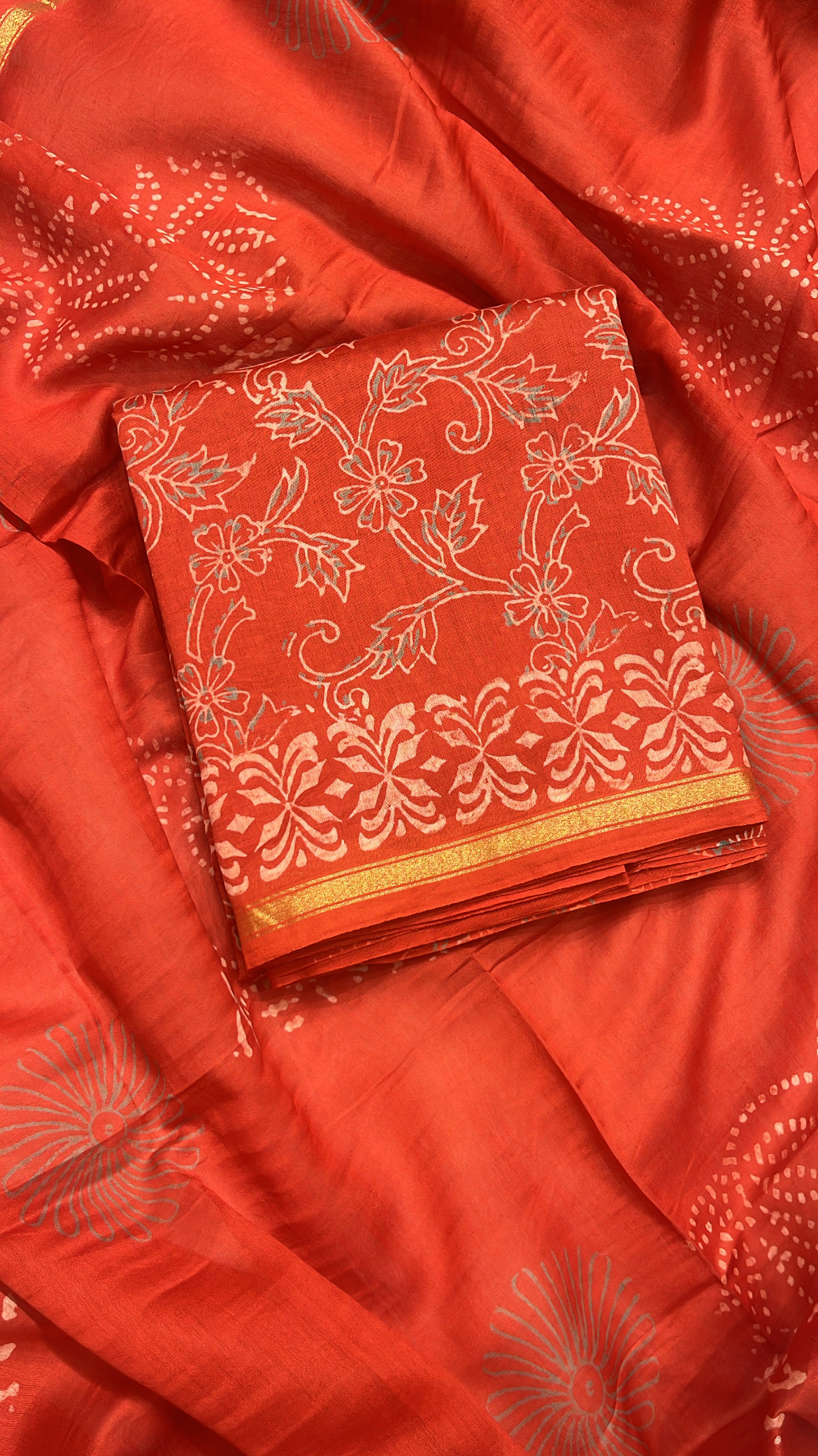 Red Maheshwari Silk Suit