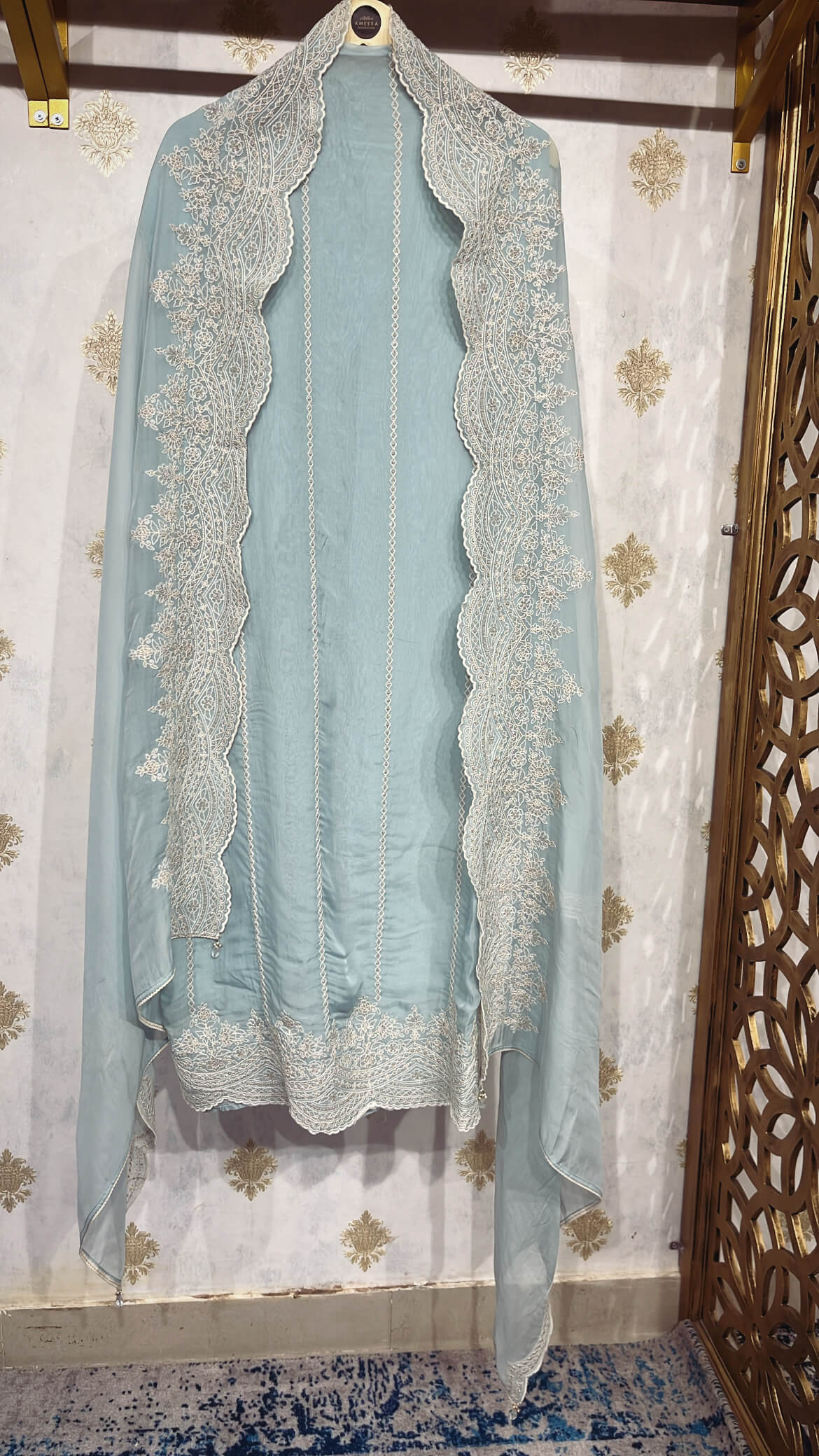 Light Blue Organza Suit