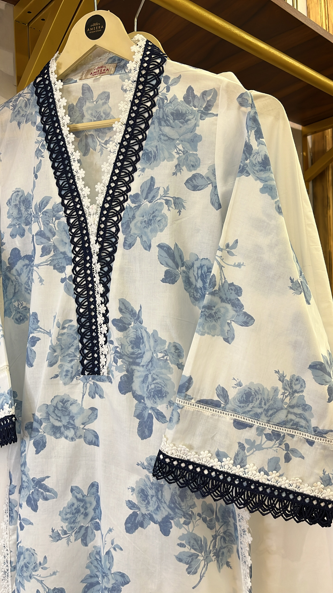 Blue Hydrangea Kurta Set