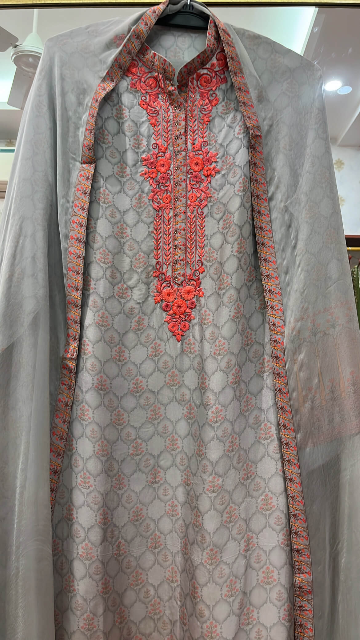 Gul Ahmed Inspired Printed Silk Suit