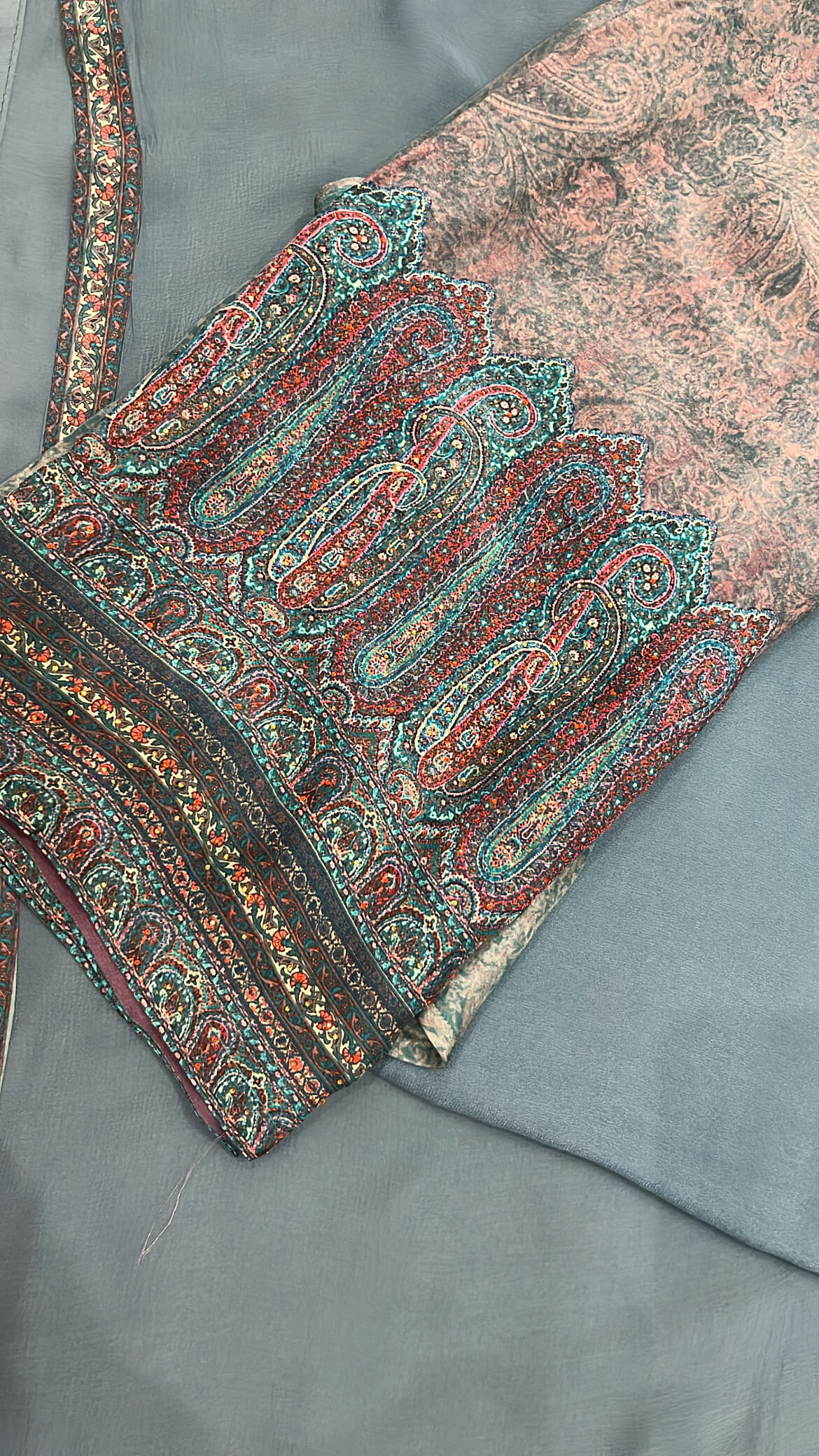 Gul Ahmed Inspired Printed Silk Suit