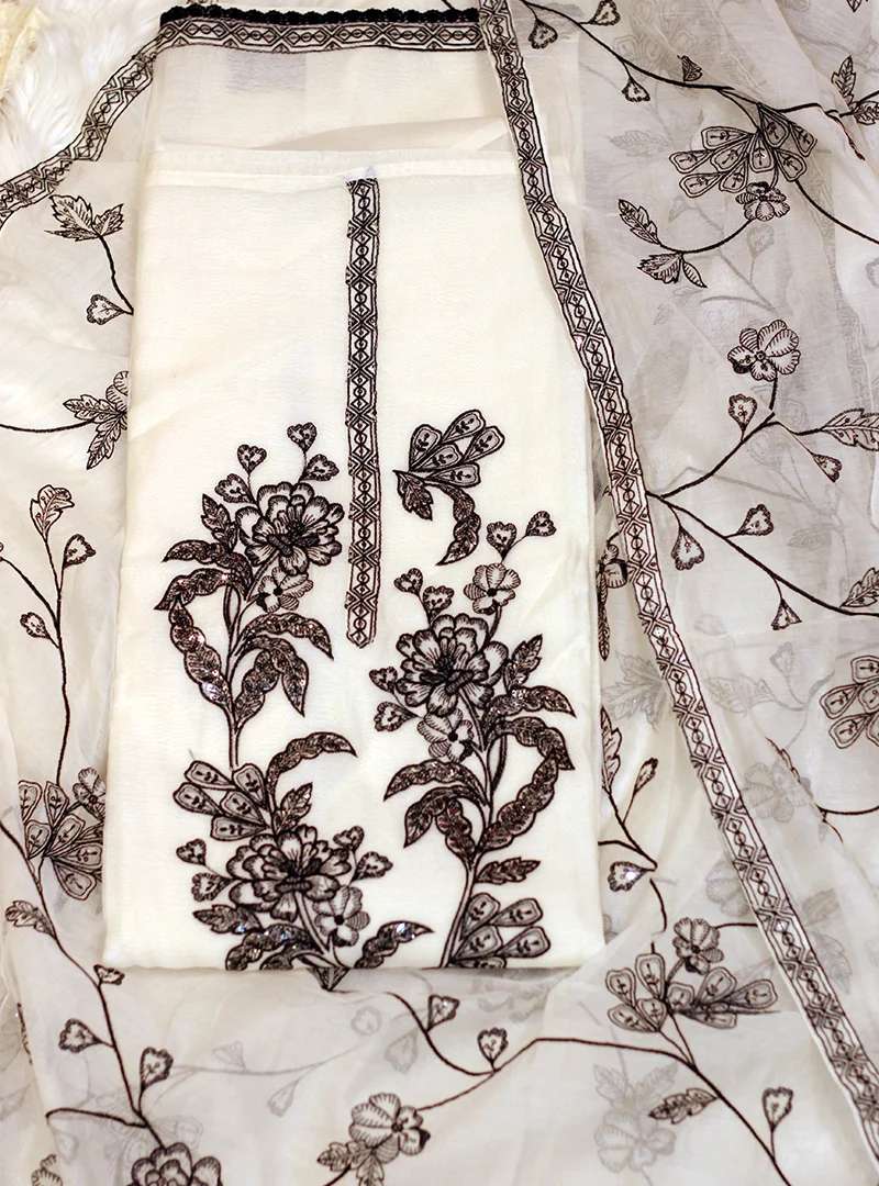 Ivory Mul Chanderi Suit
