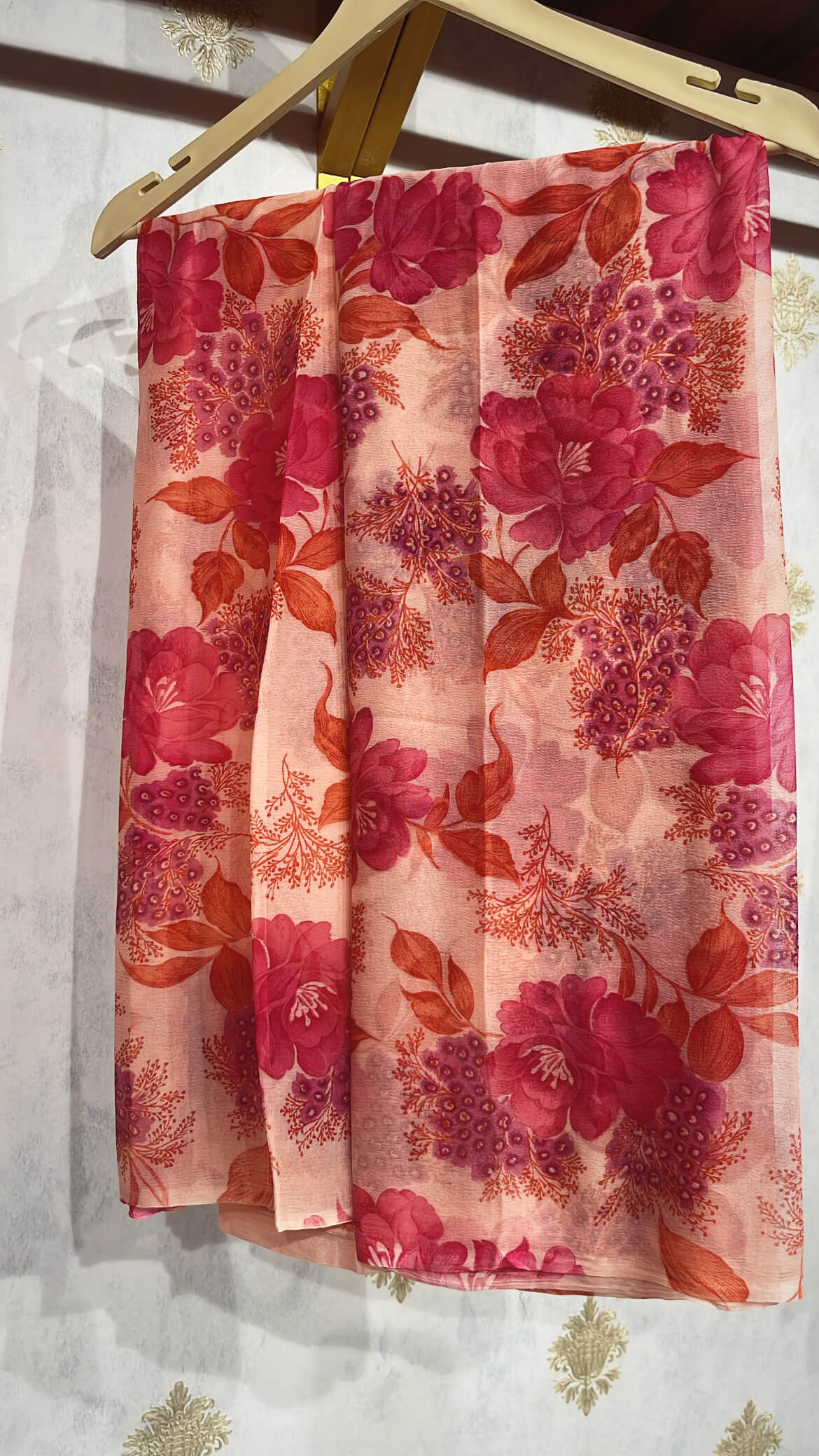 Floral Print Chiffon Unstitched Suit