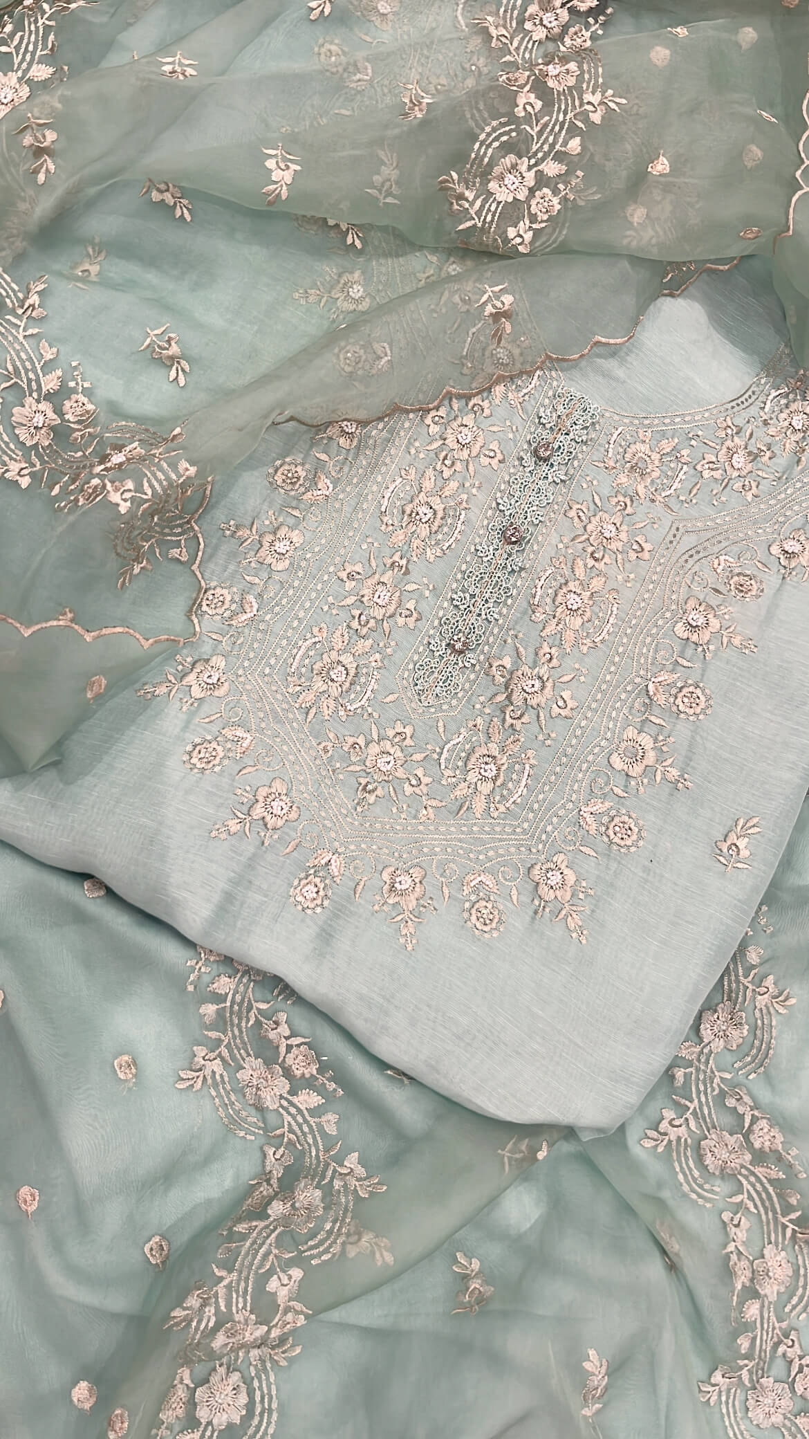Sea Green Linen Cotton Suit