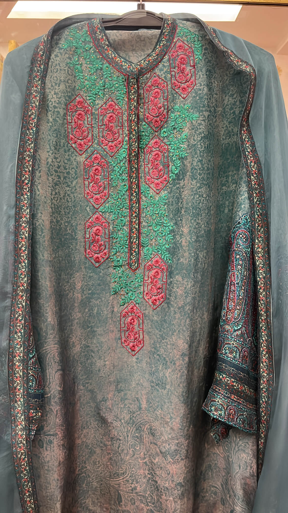 Gul Ahmed Inspired Printed Silk Suit