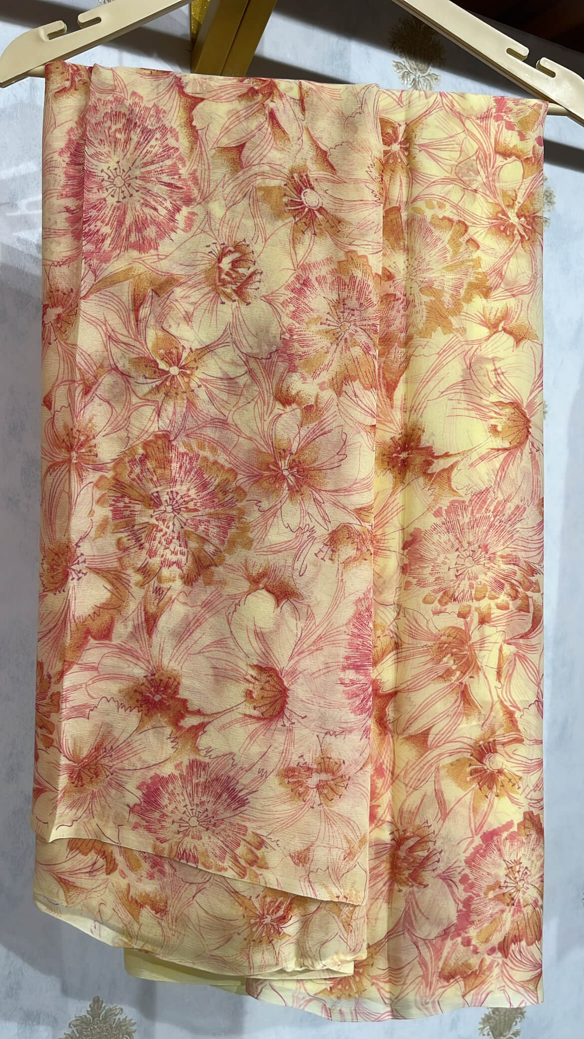 Floral Print Chiffon Unstitched Suit