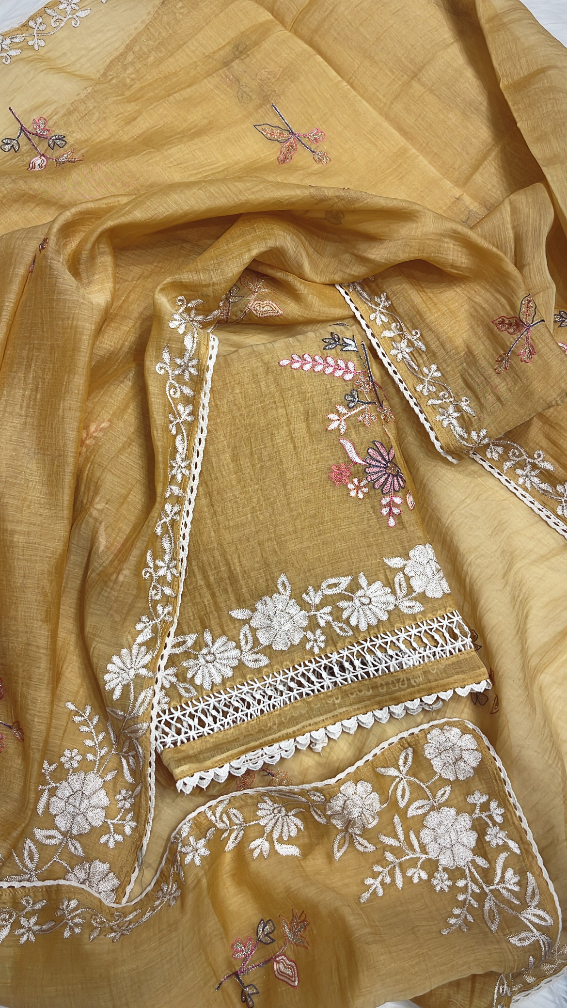 Mustard Yellow Pure Mul Cotton Suit