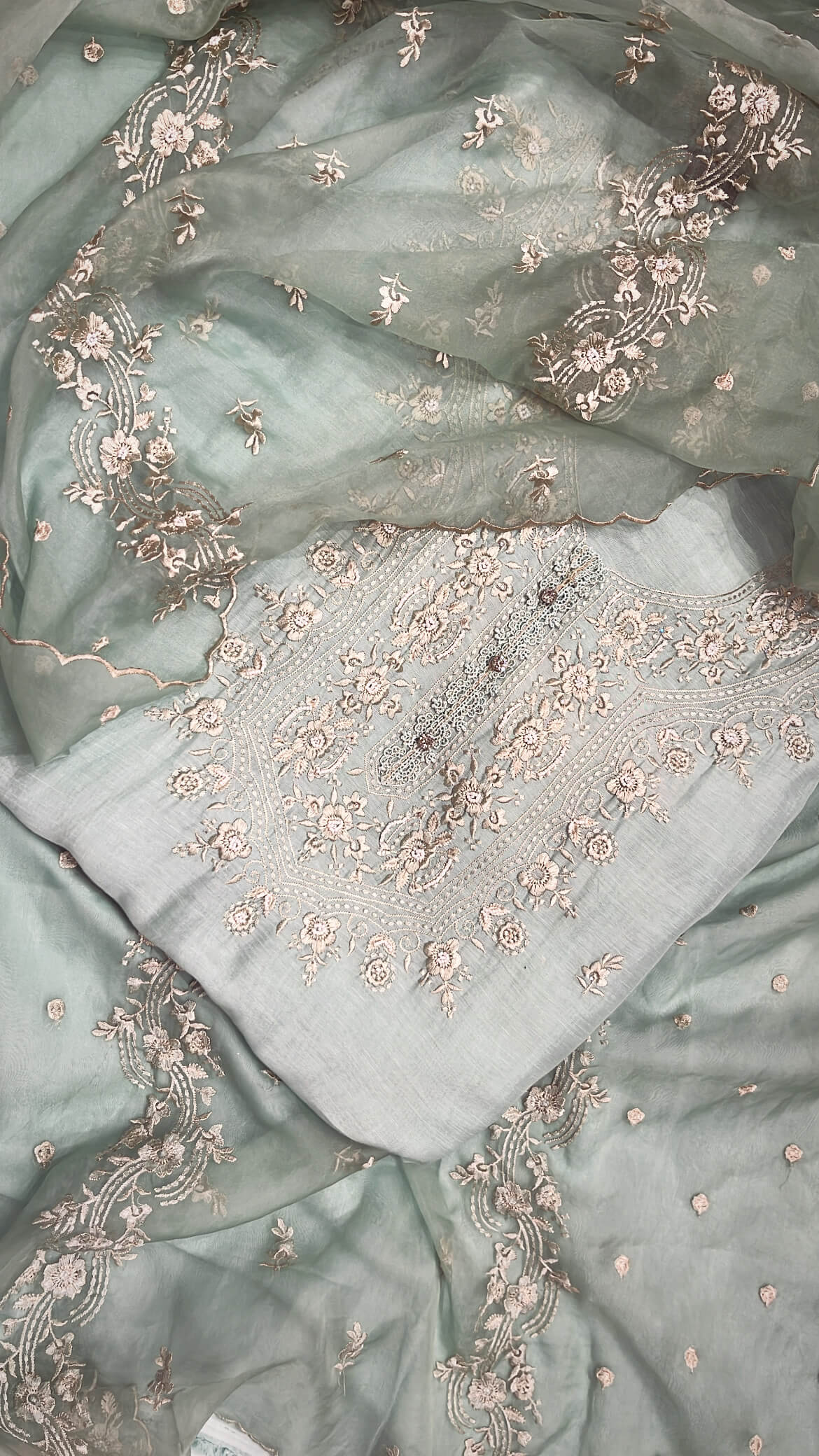 Sea Green Linen Cotton Suit
