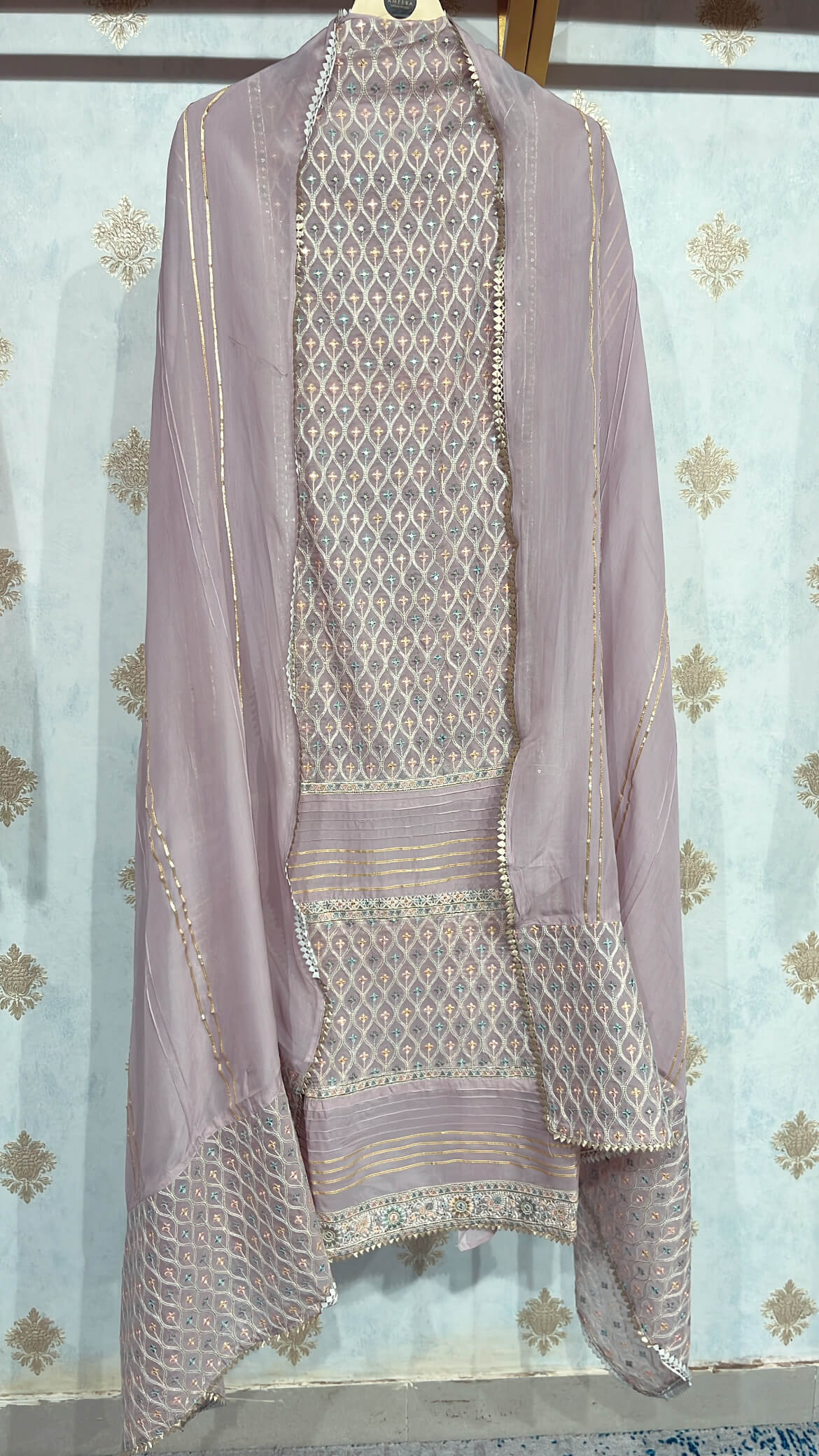 Onion Pink Soft Organza Suit 