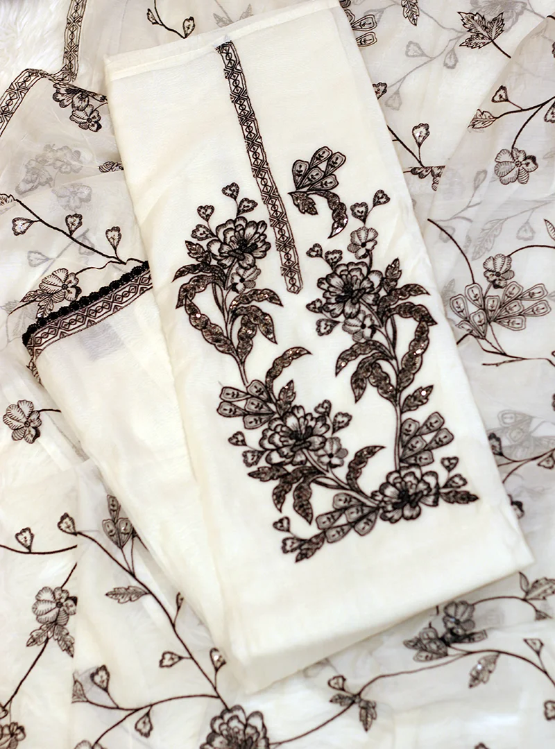 Ivory Mul Chanderi Suit