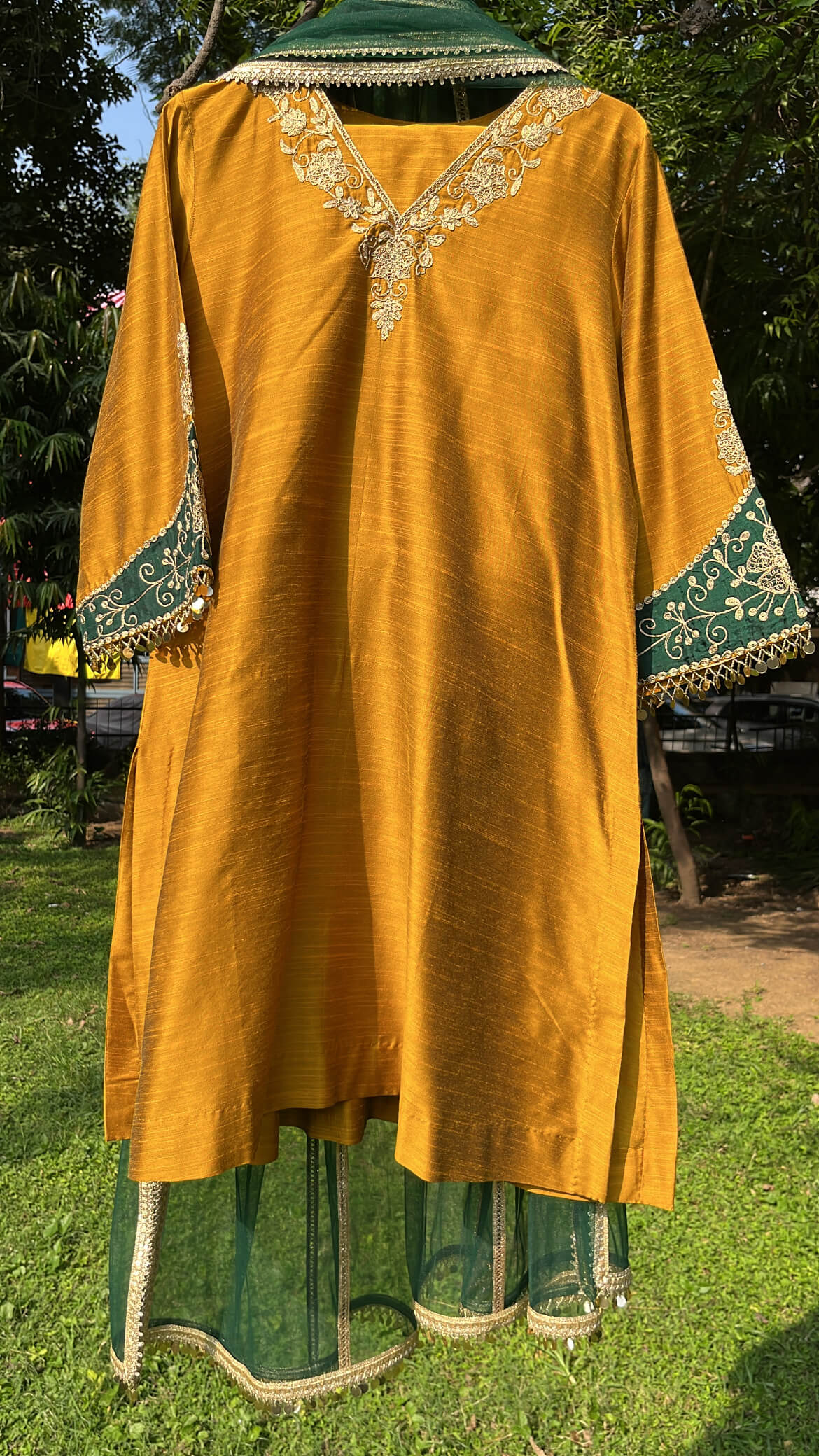 Raw Silk Mustard Co-ord Set