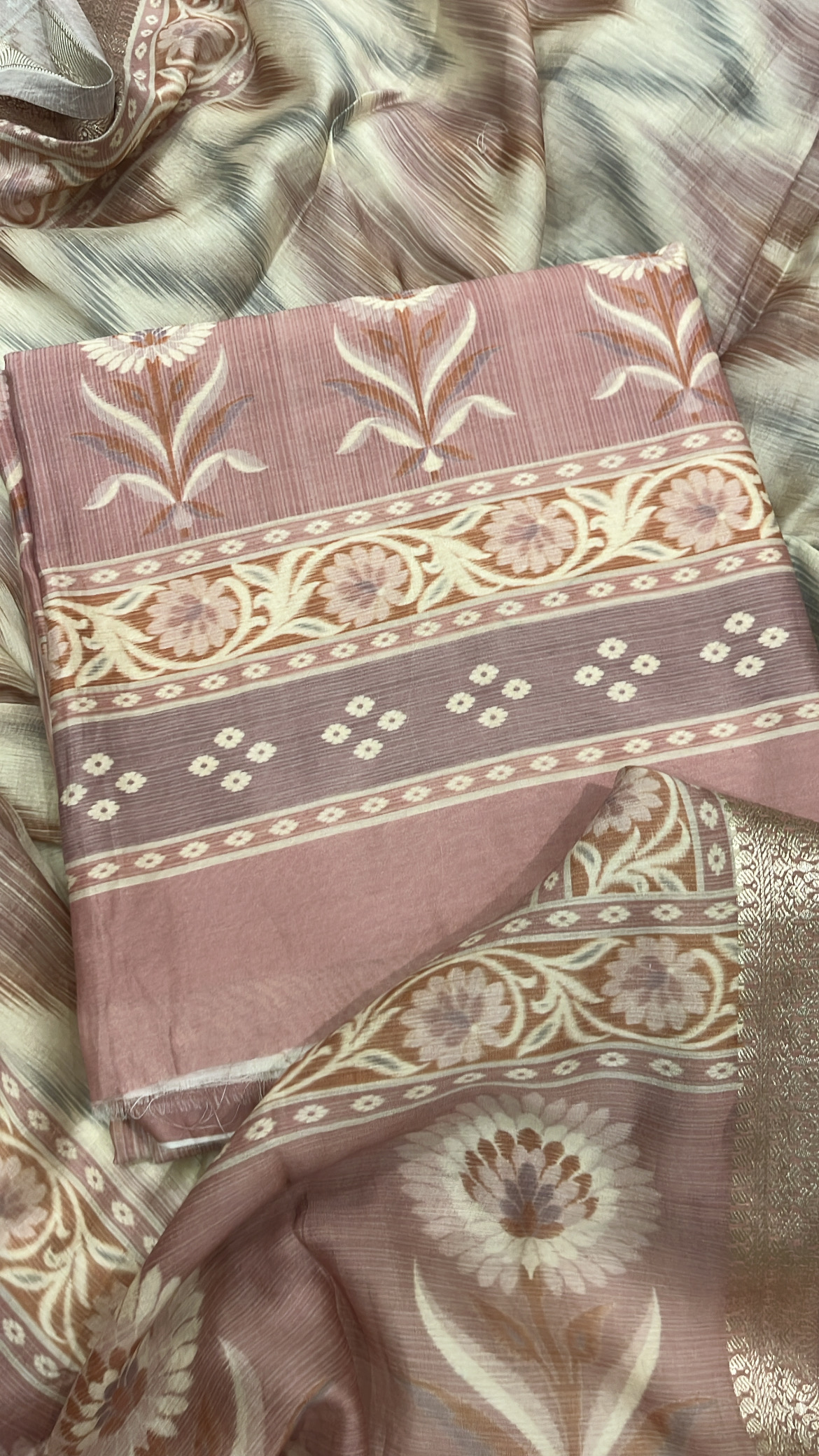Dusky Pink Calcutta Silk Suit