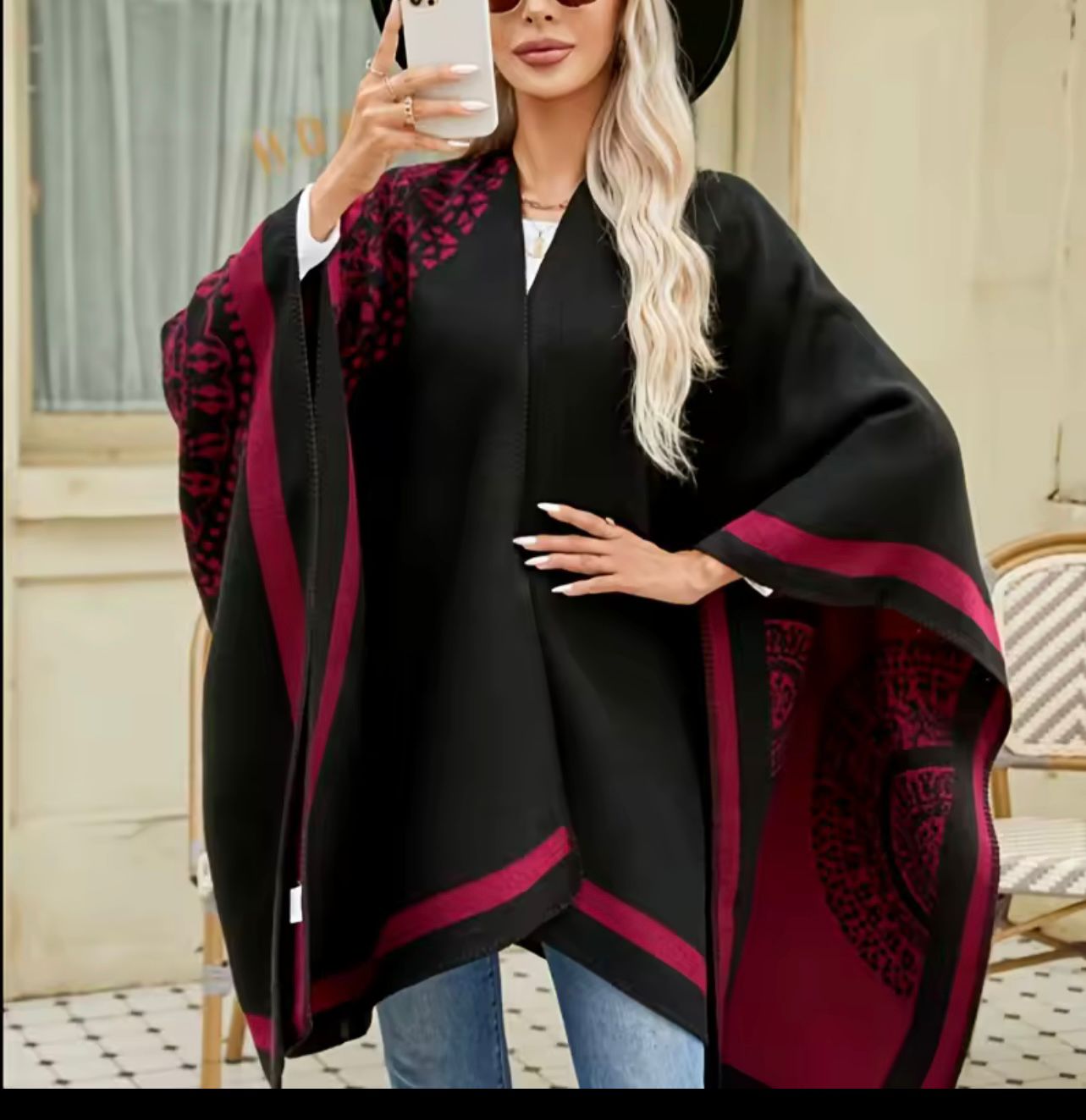 New Slit Warm Large Shawl m