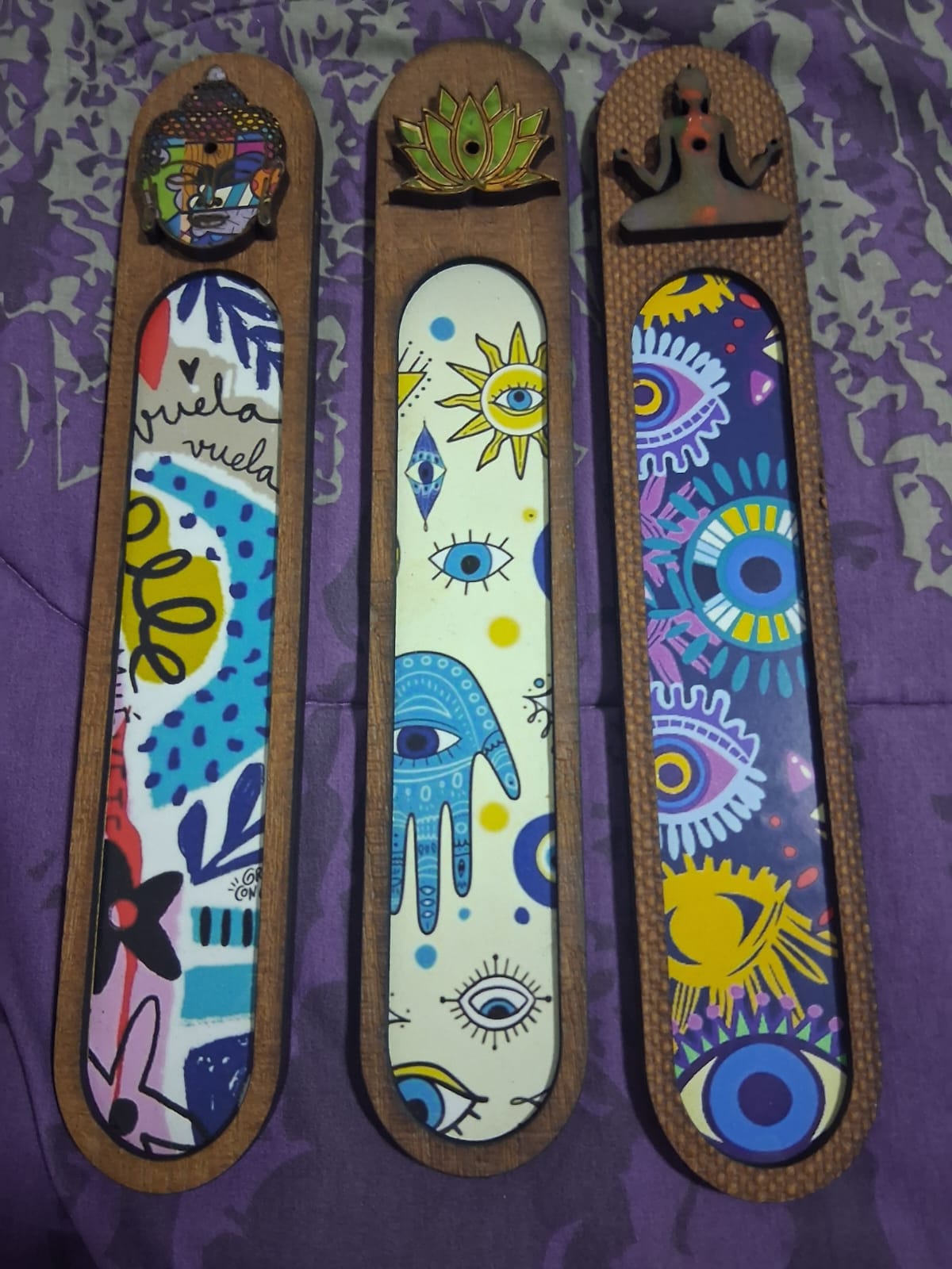 Porta Sahumerio Sky Oval gravado Ancho colorido