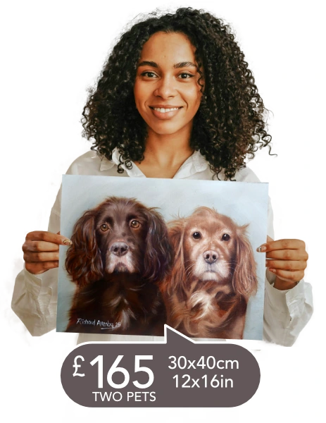 Hand Painted Two Pet Portrait in Oils 40cm x 30cm £165