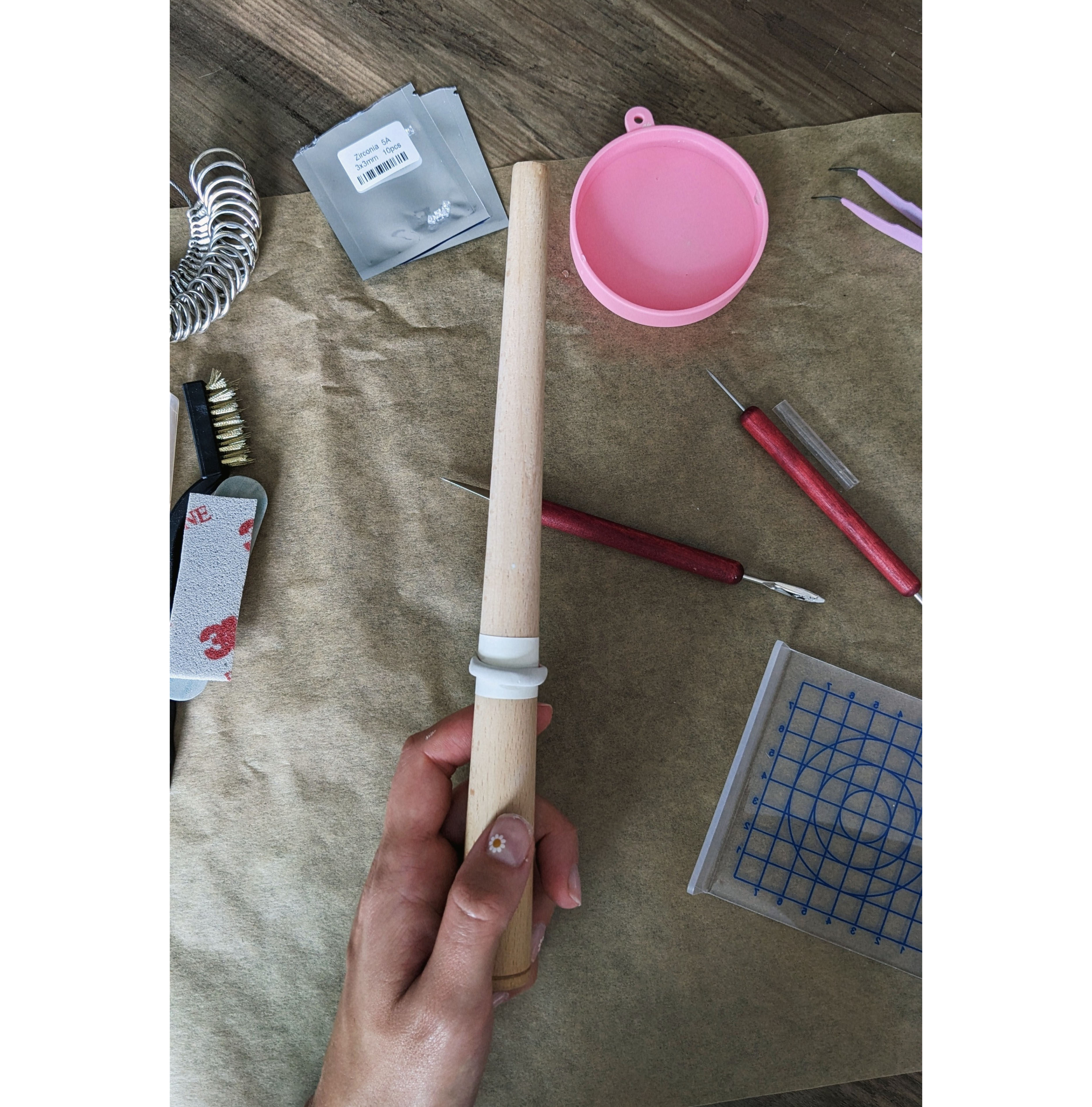Sidabrinio žiedo rinkinys kūrybai (DIY kit)