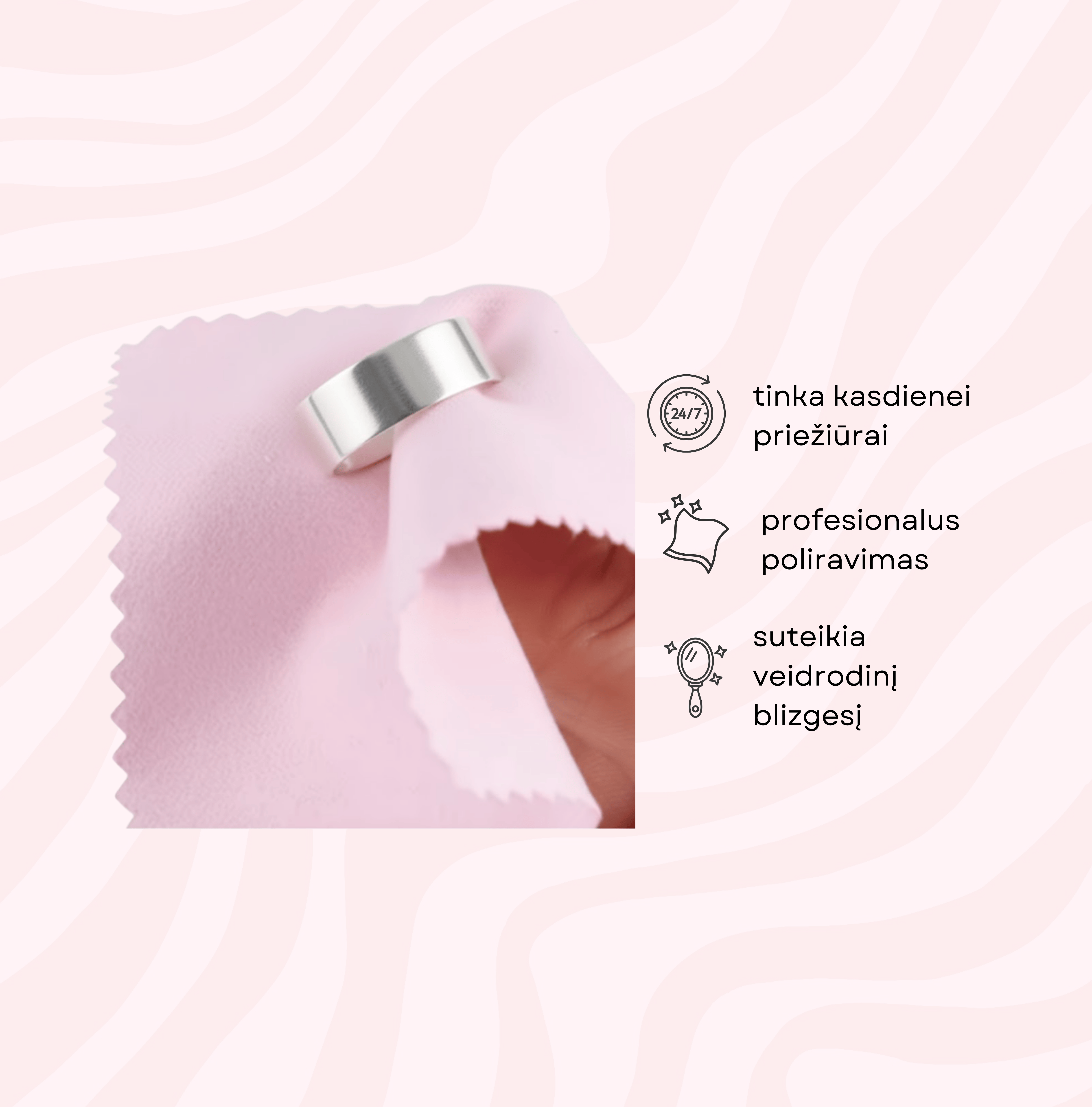 Sidabro šluostė 1 vnt.