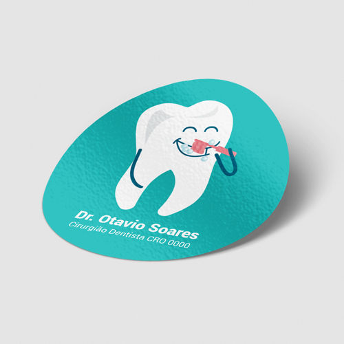 Adesivo Redondo Personalizado para Dentistas