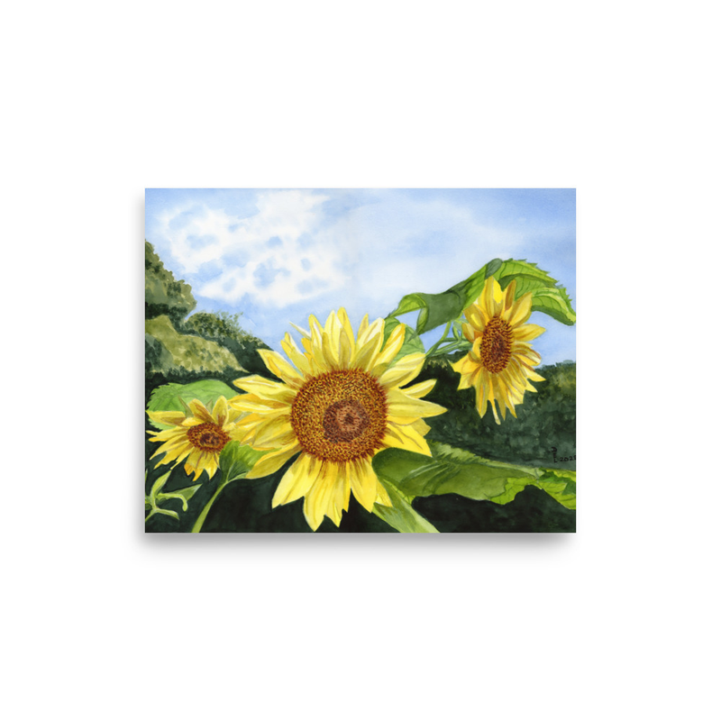 Sunflower 8" x 10" Watercolor Print