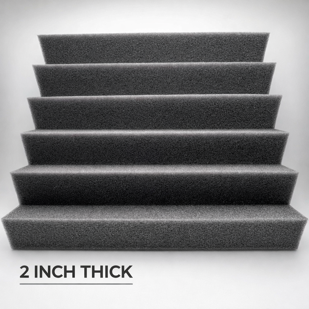 6-Wedge Acoustic Foam Panel Set – High Quality US-Made Sound Treatment