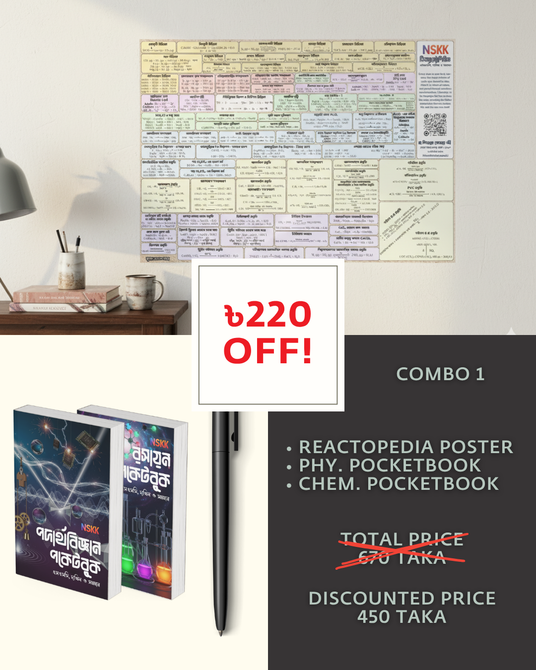 Combo 1 (NSKK Physics Pocketbook + NSKK Chemistry Pocketbook + NSKK Reactopedia)