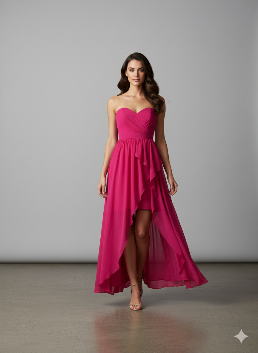 Vestido rosa elegante