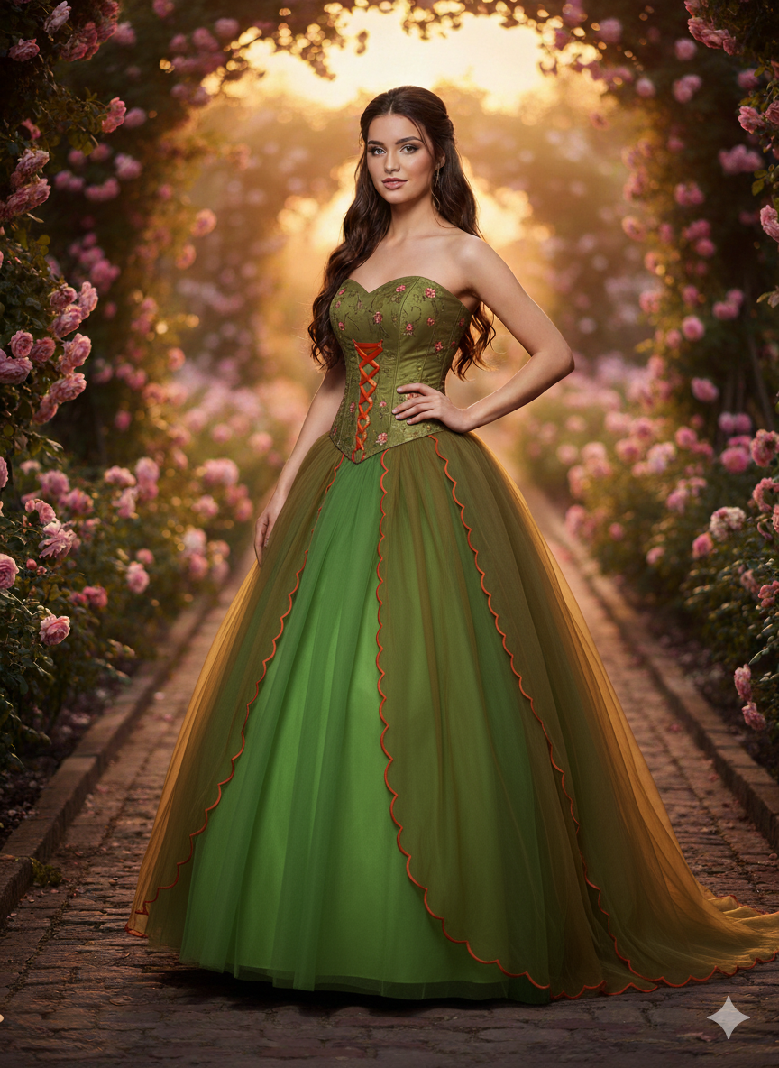 Vestido de fiesta verde elegante