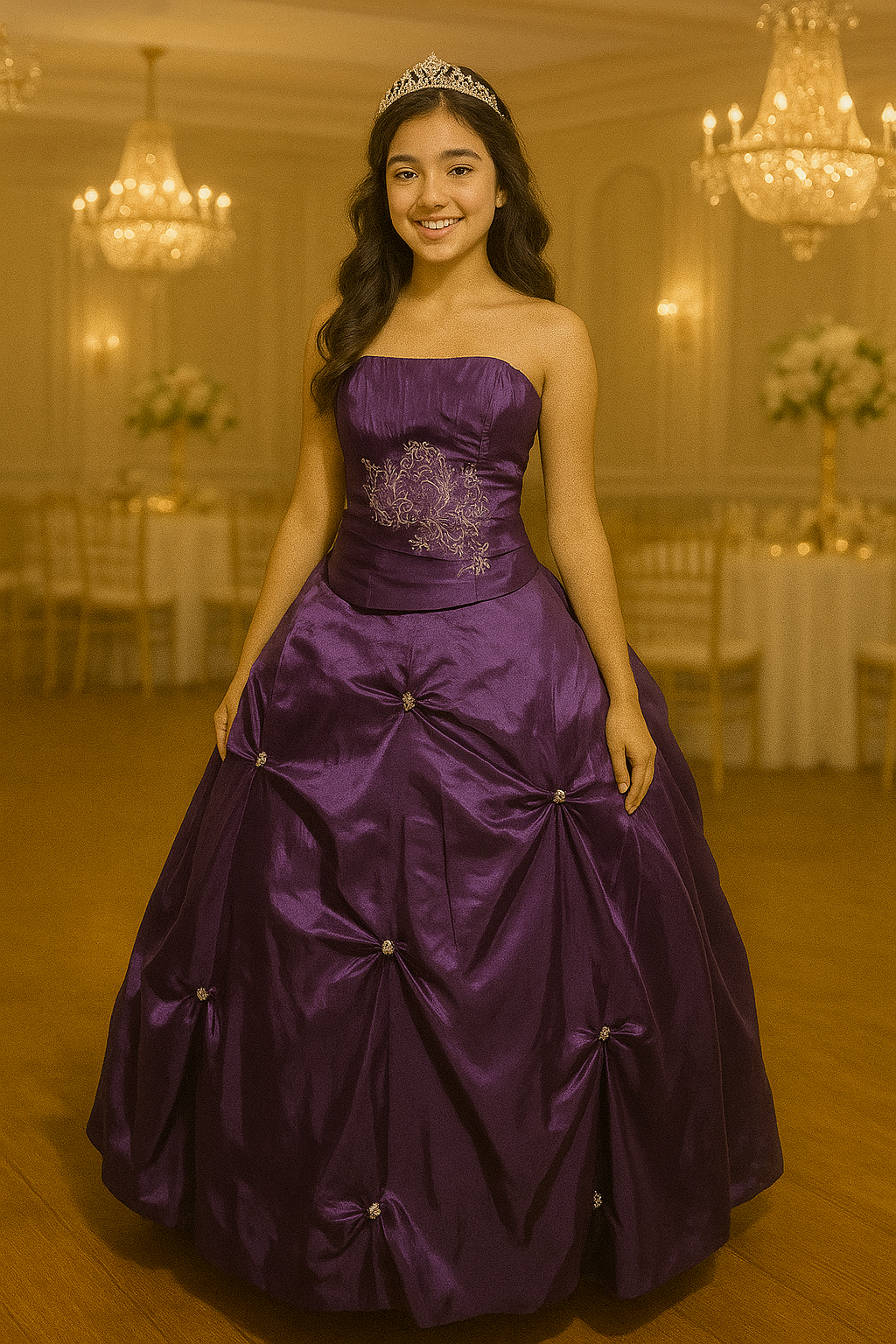 Vestido de quinceañera morado