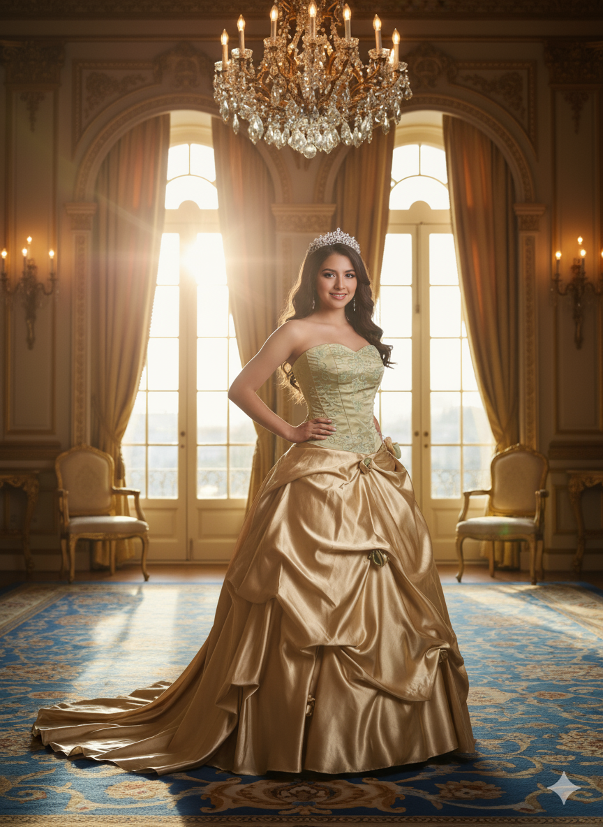 Vestido de gala dorado