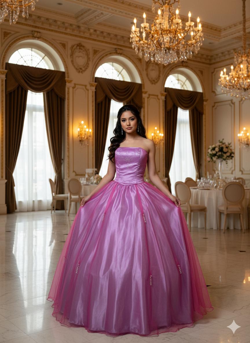 Vestido de gala rosa