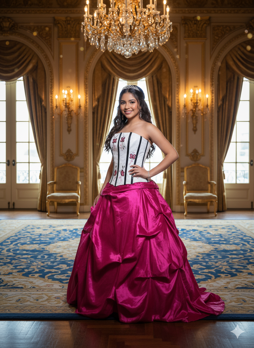 Vestido de gala fucsia