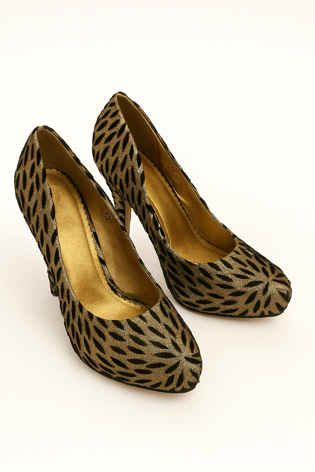 Zapatos de tacón dorados